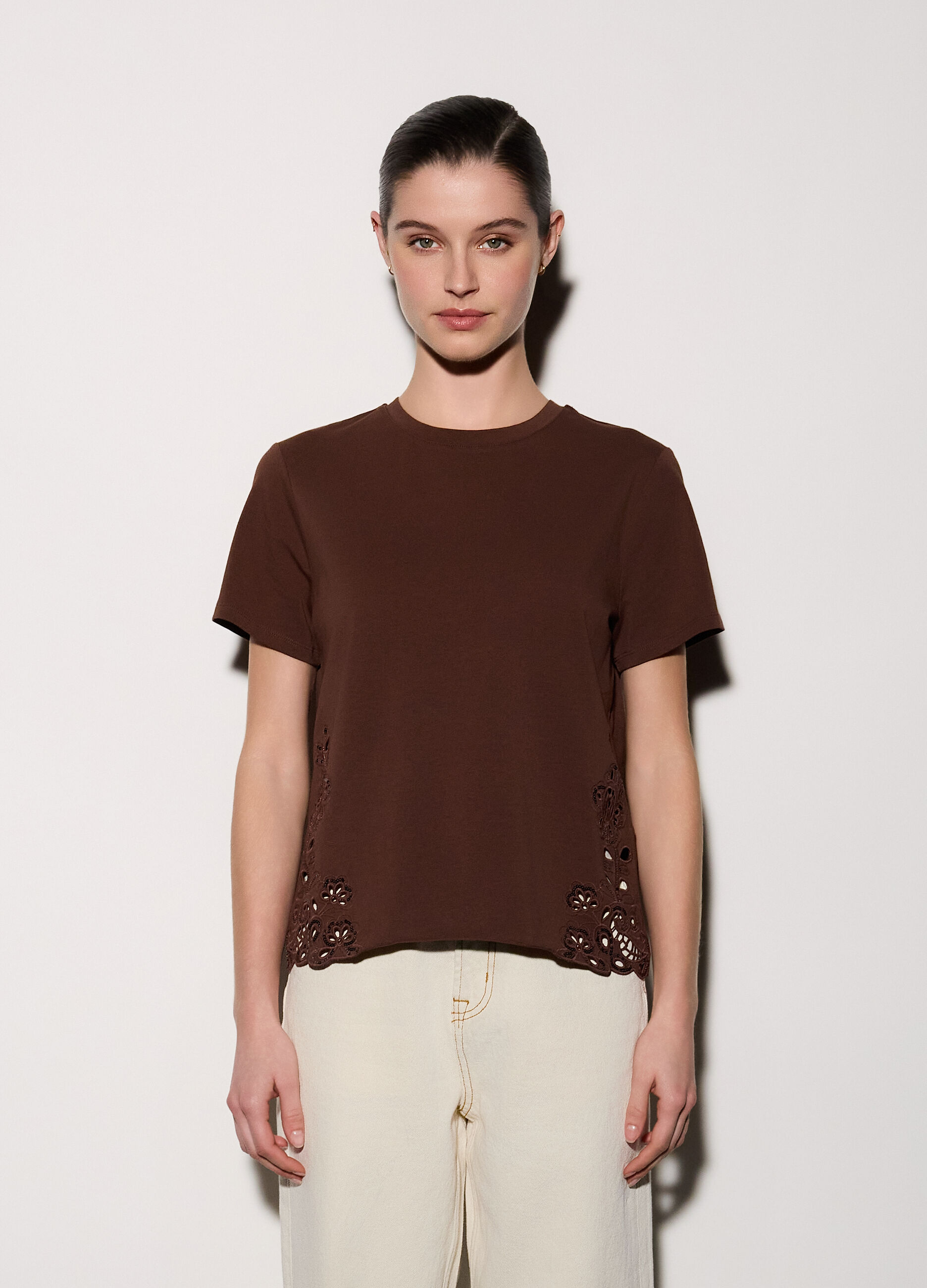 T-shirt girocollo stretch donna_1