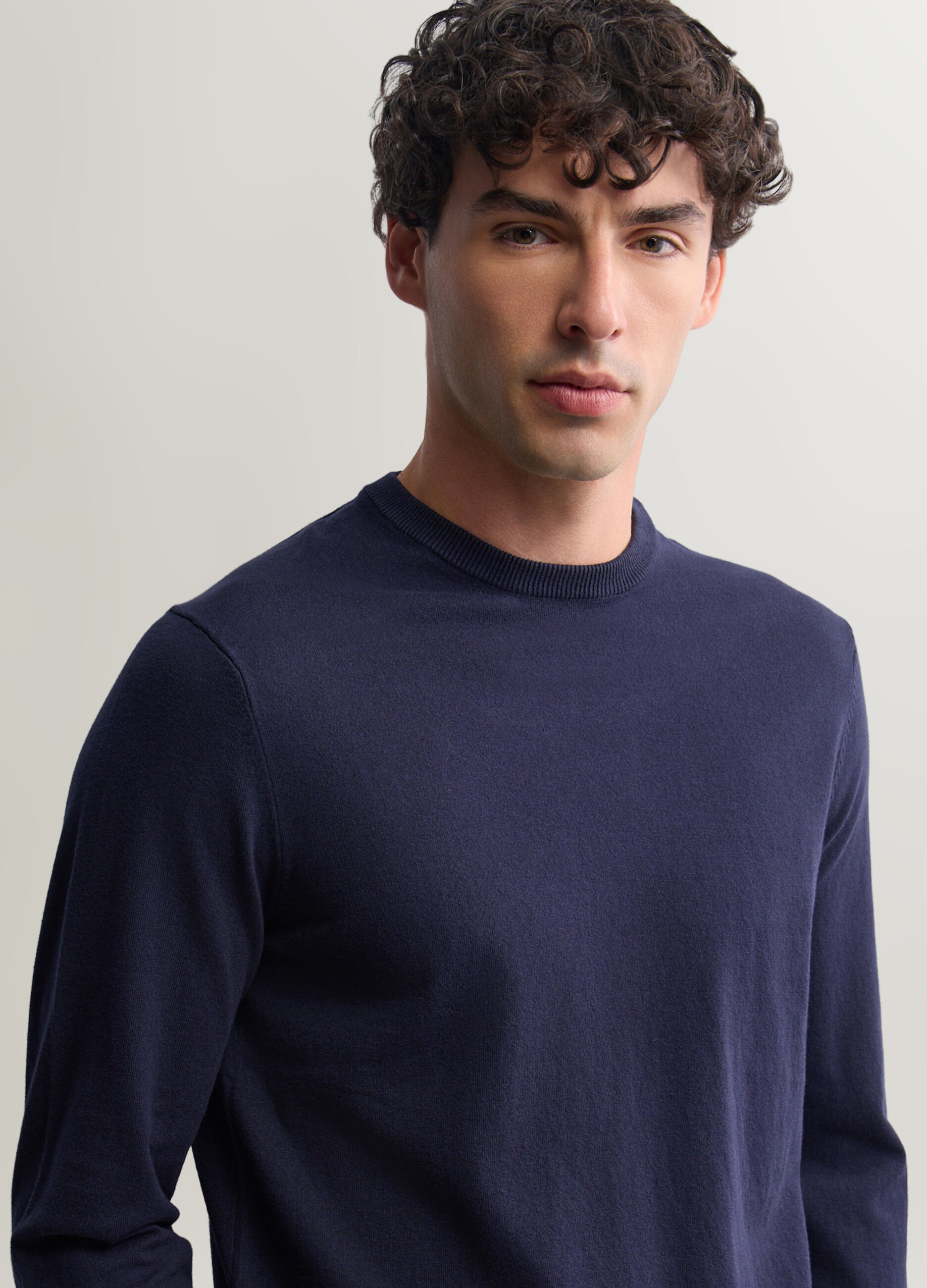 Maglione girocollo in misto cotone uomo_2
