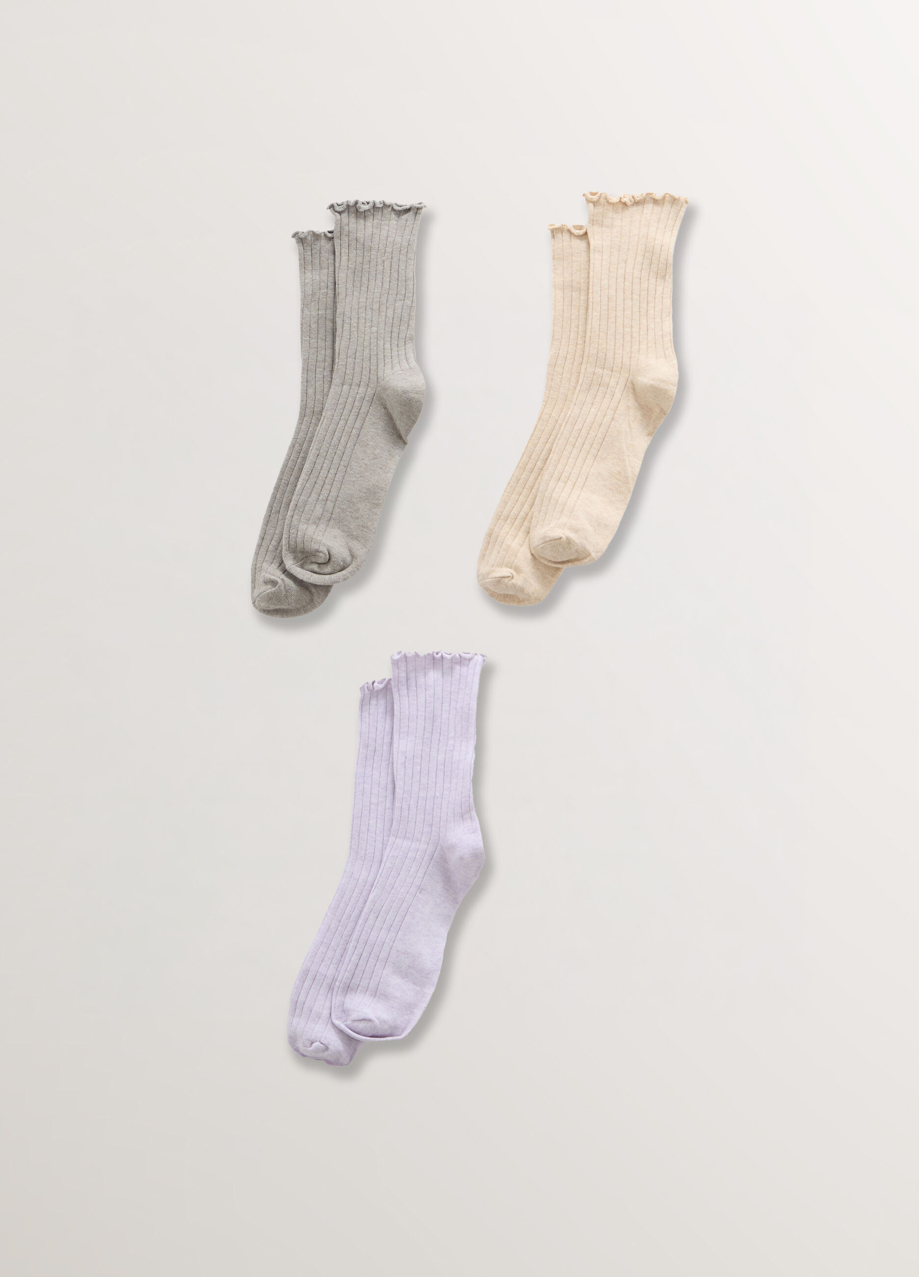 Pack 3 calze in costina misto cotone stretch _0