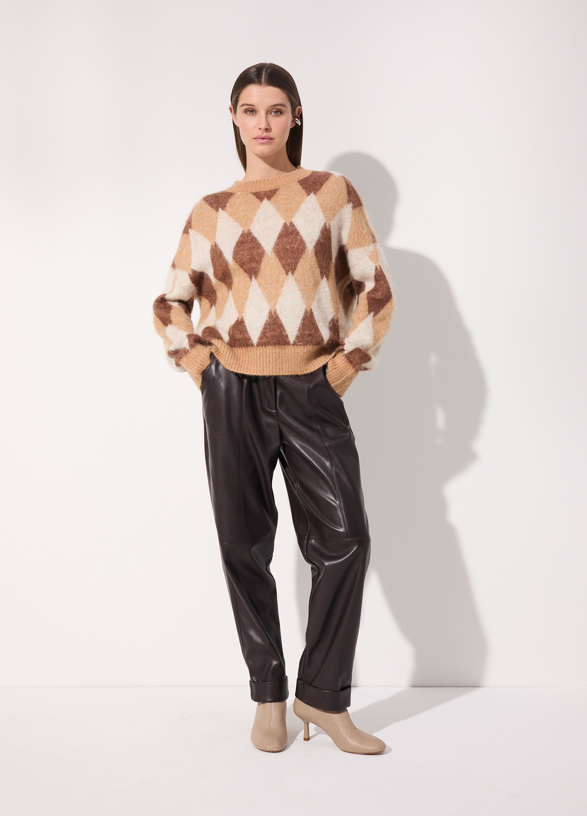 Maglione a rombi misto mohair donna_0