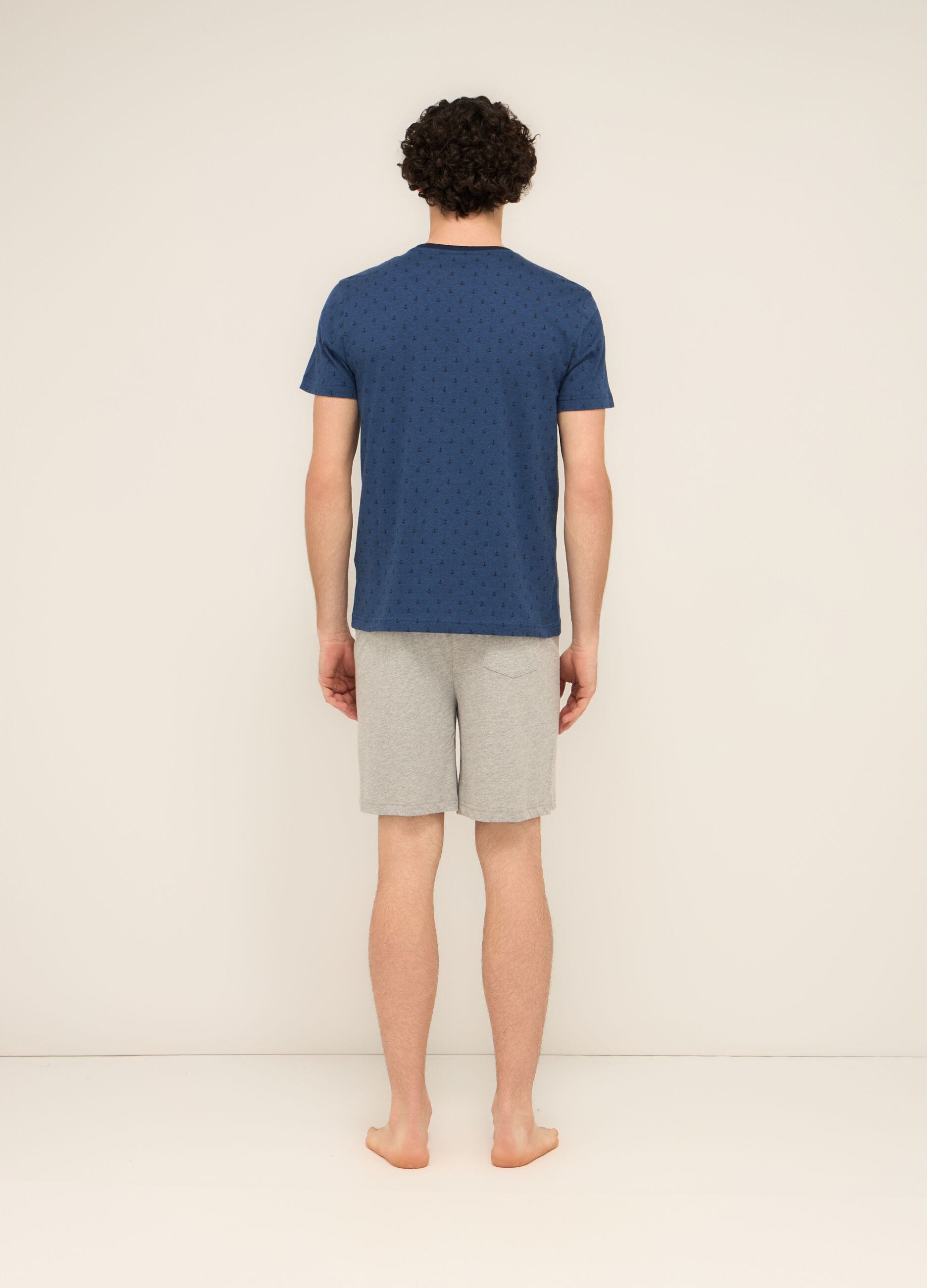 T-shirt pigiama in cotone a fantasia uomo_1