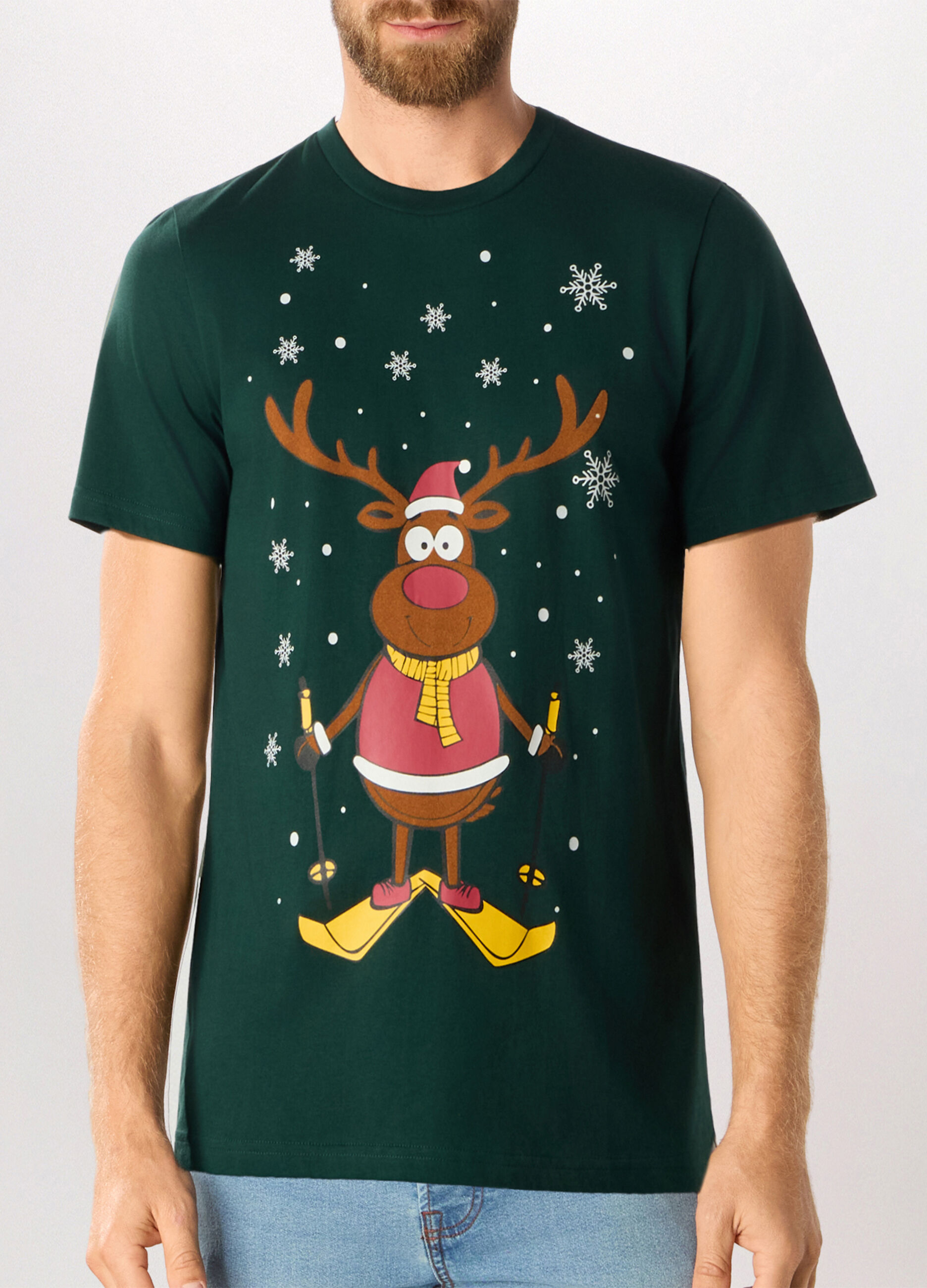 T-shirt girocollo con stampa Natale uomo_2