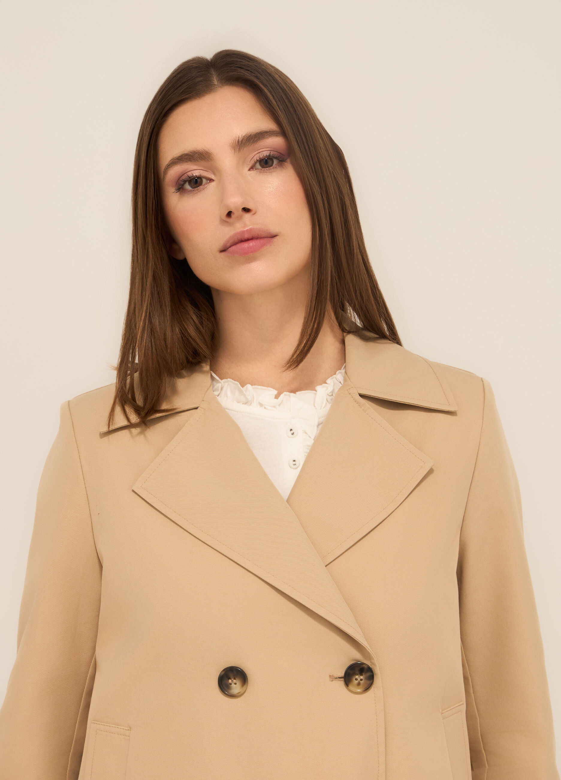 Trench doppio petto corto donna_2