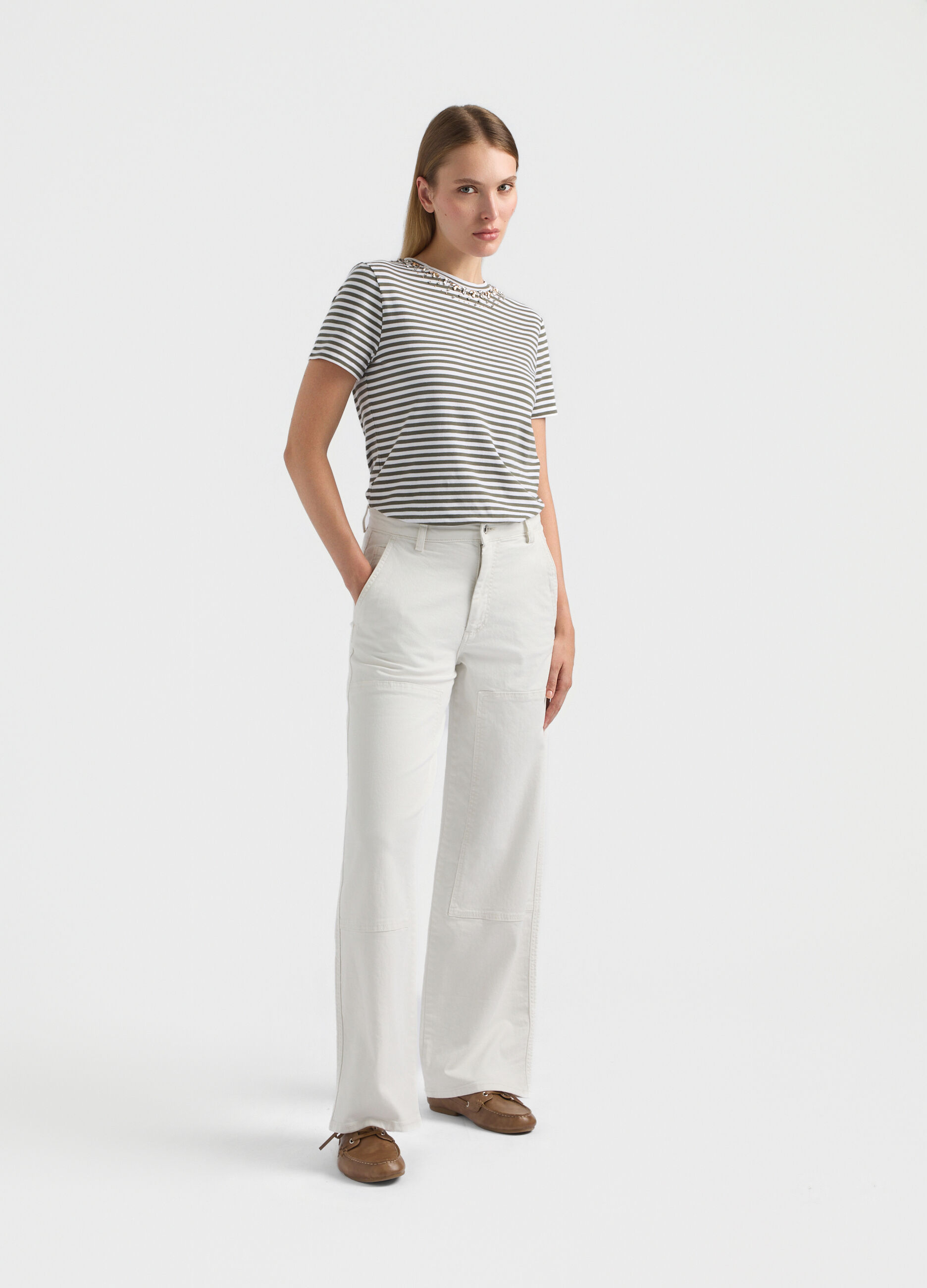 T-shirt girocollo stretch donna_0