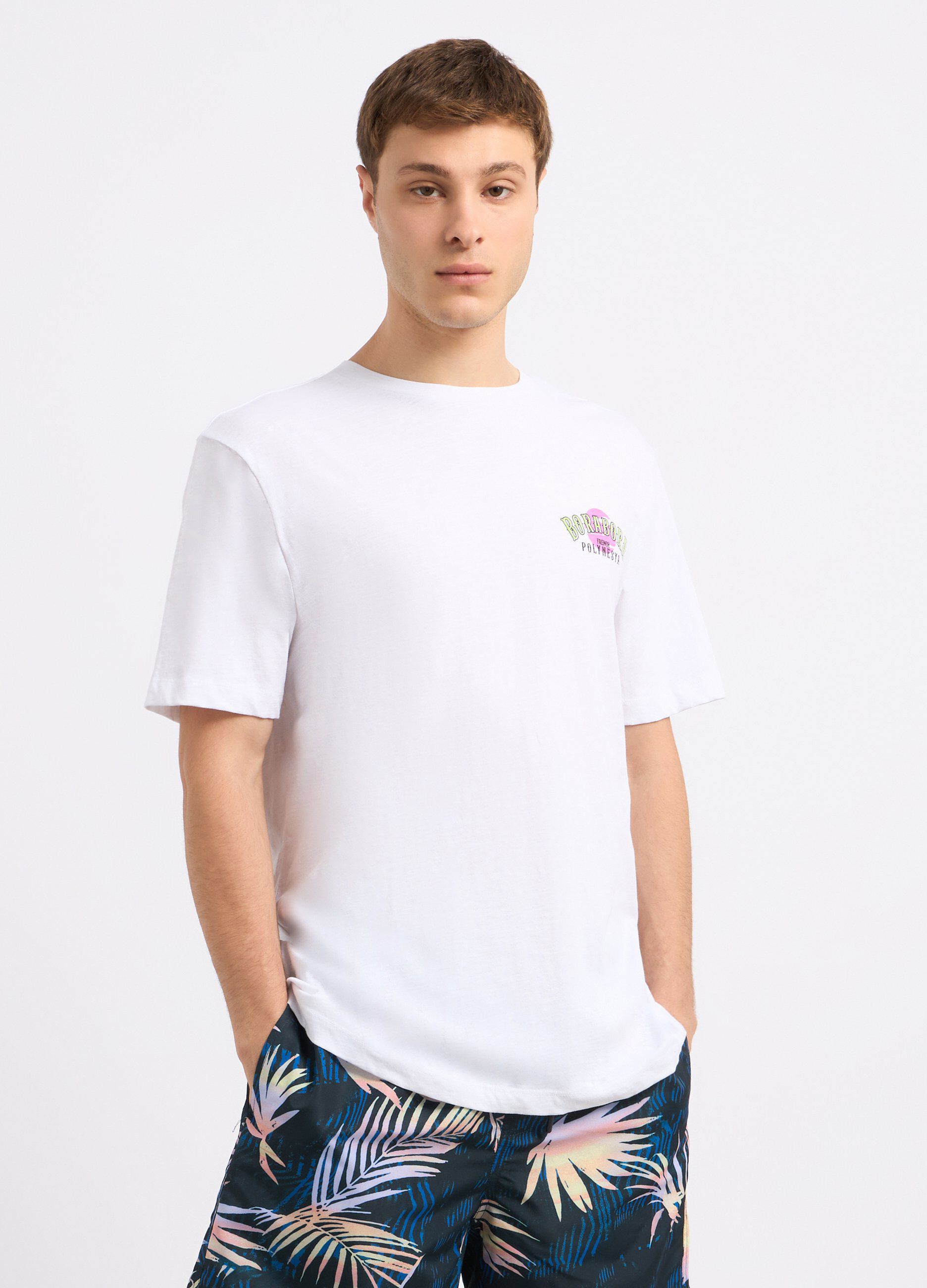 T-shirt in puro cotone con stampa uomo_2