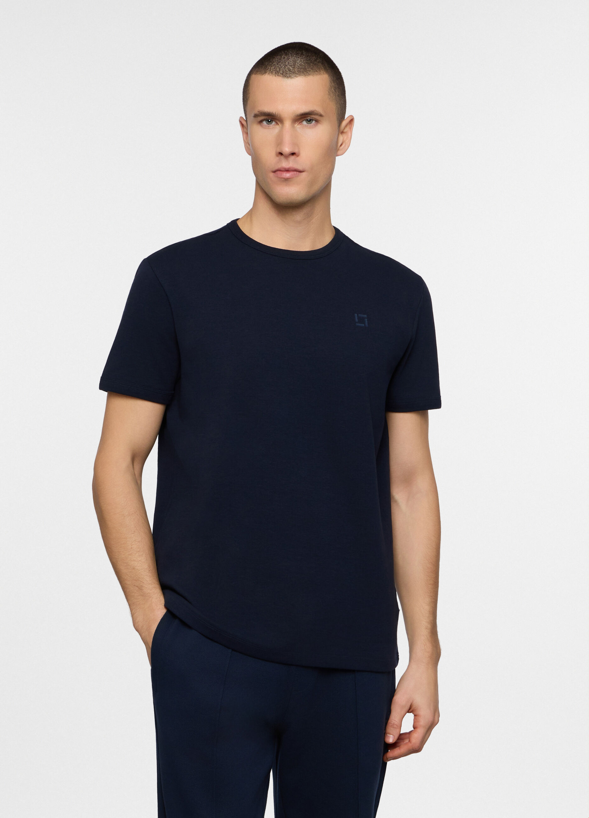 T-shirt girocollo in cotone uomo_0