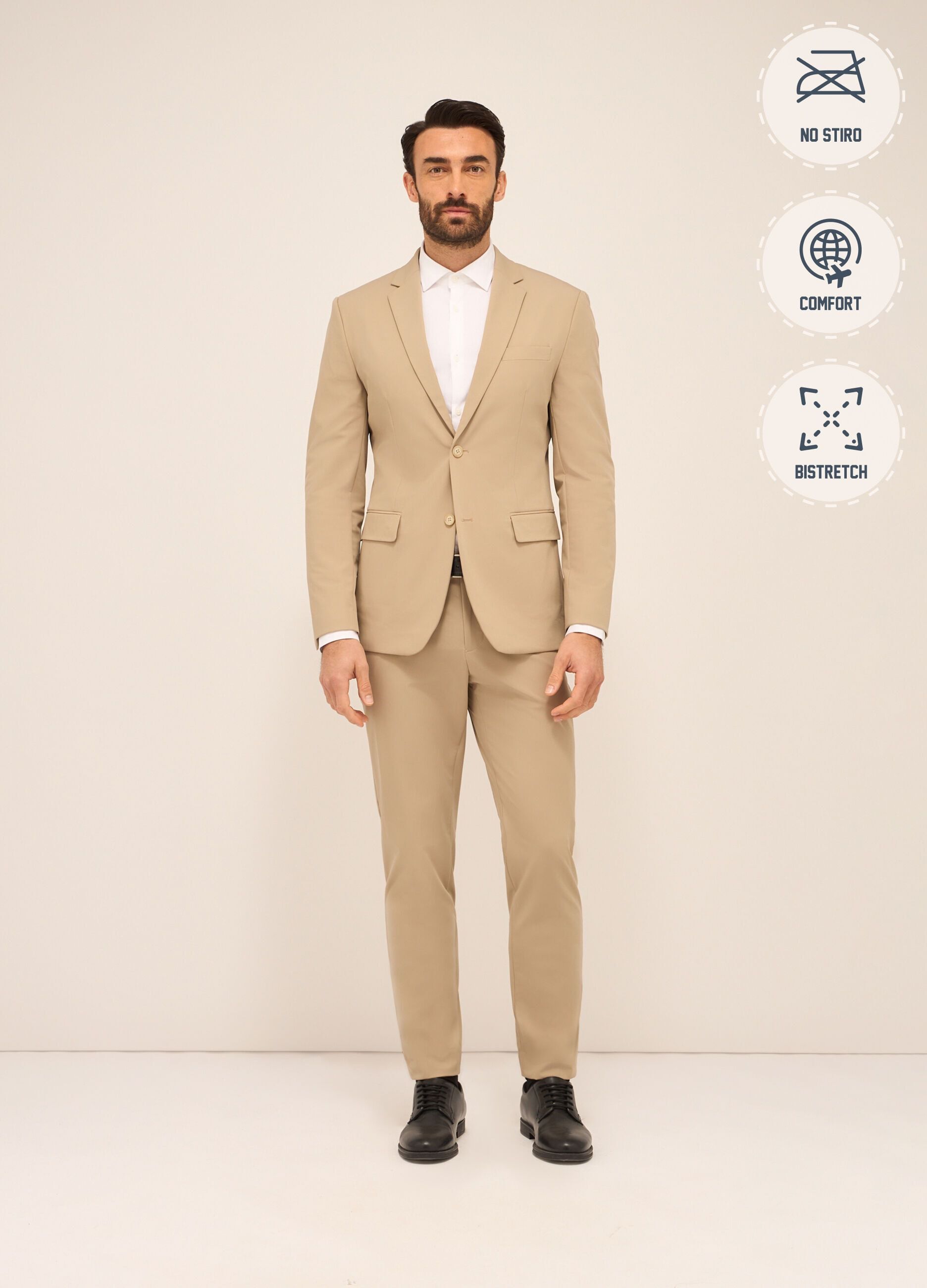 Pantaloni classici in tessuto stretch uomo_0
