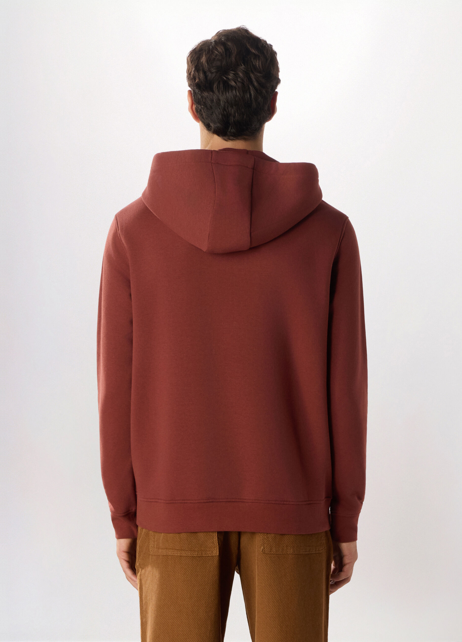 Felpa con cappuccio in misto cotone uomo_1