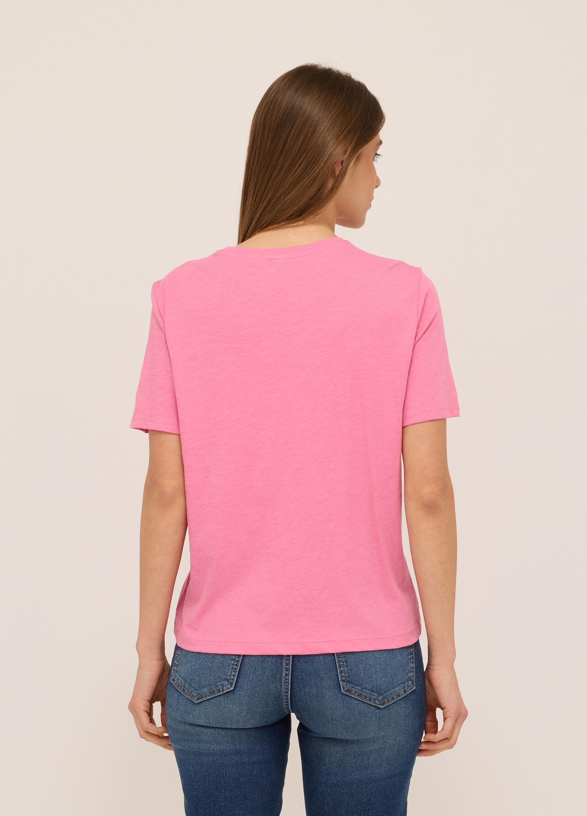 T-shirt in jersey di puro cotone donna_1