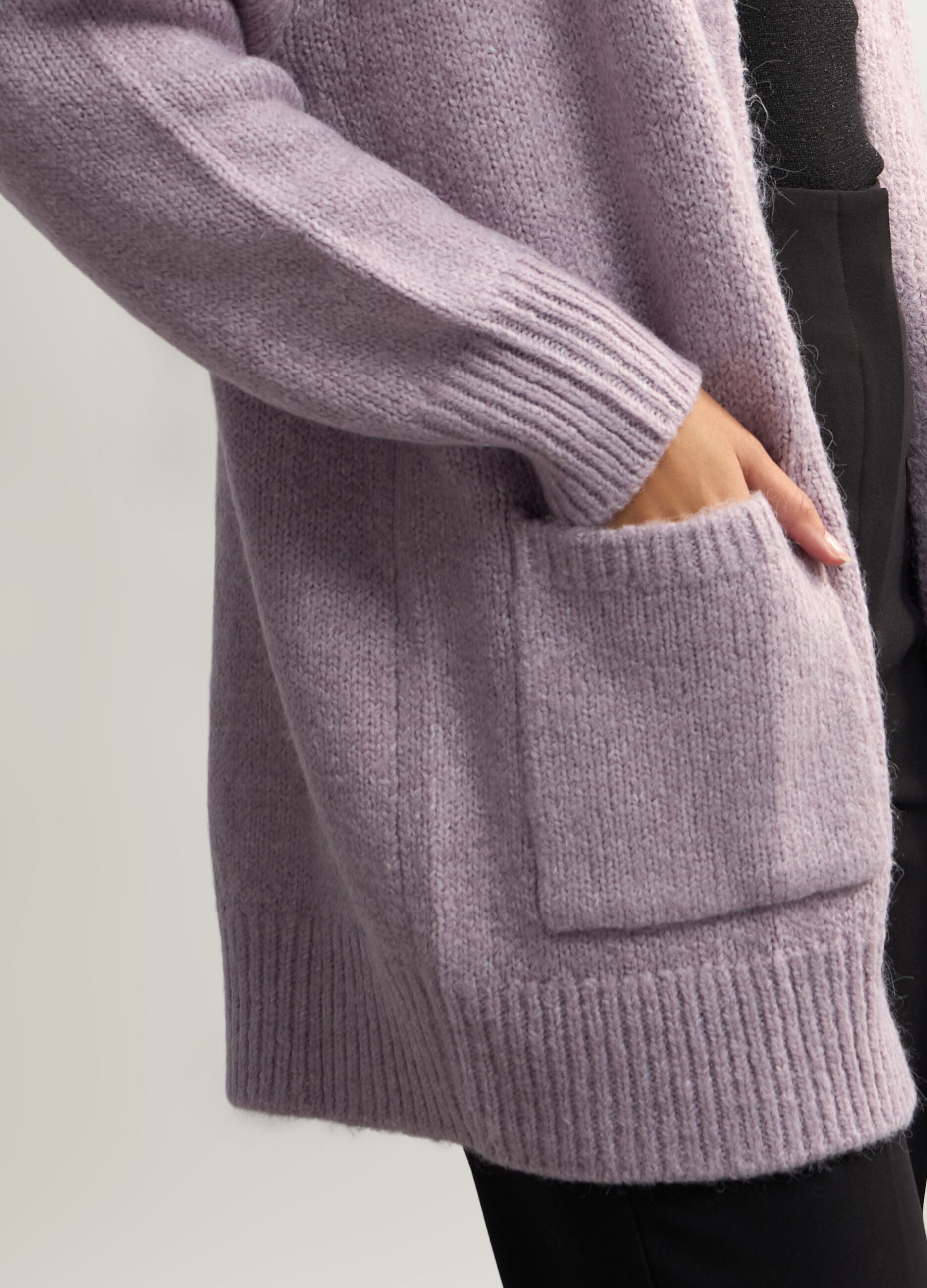 Cardigan lungo Fit Over aperto donna_2