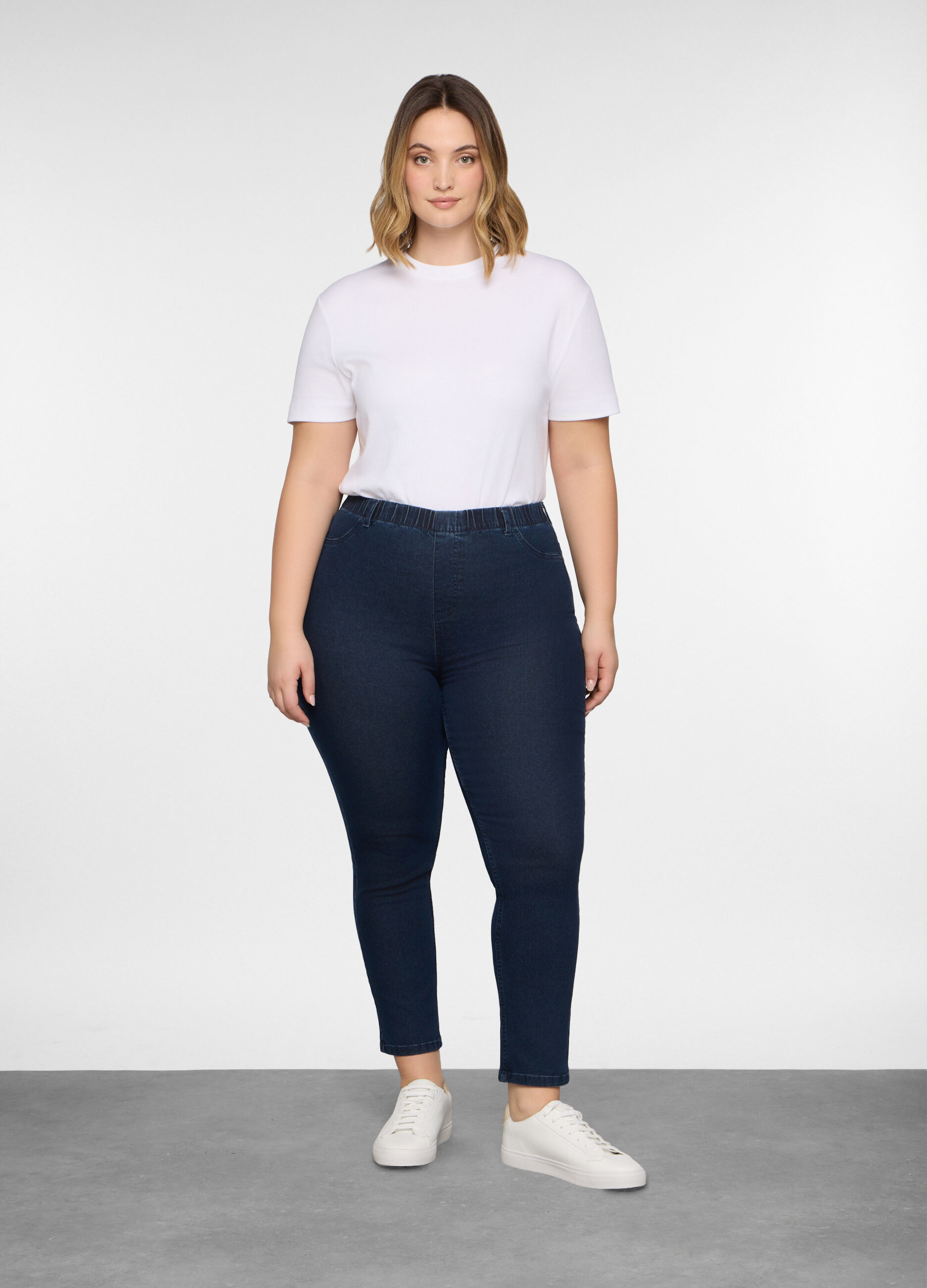 Treggings fit slim in denim stretch donna curvy_0