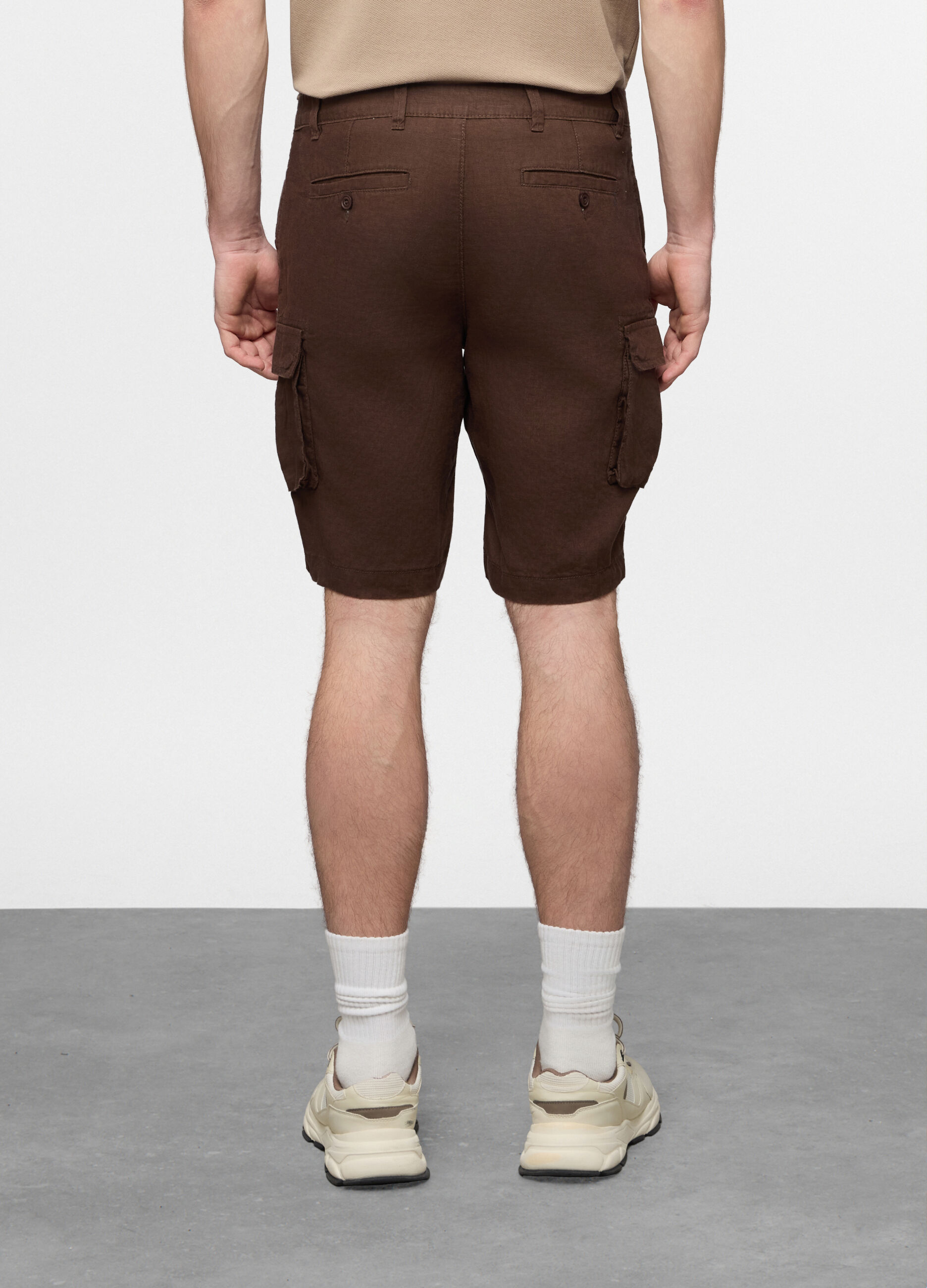 Bermuda cargo in lino uomo_1