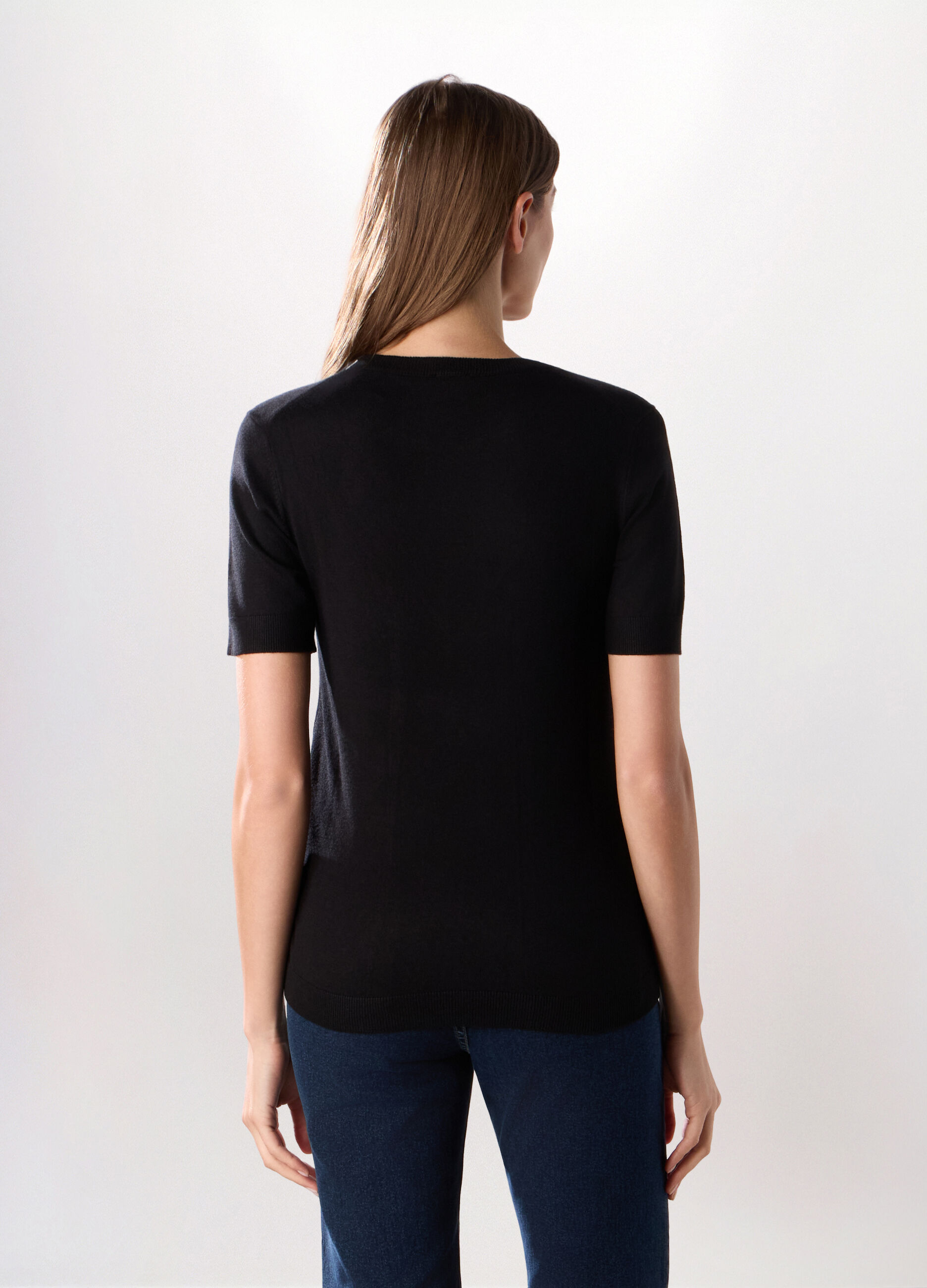 Tricot a maniche corte in misto viscosa donna_1
