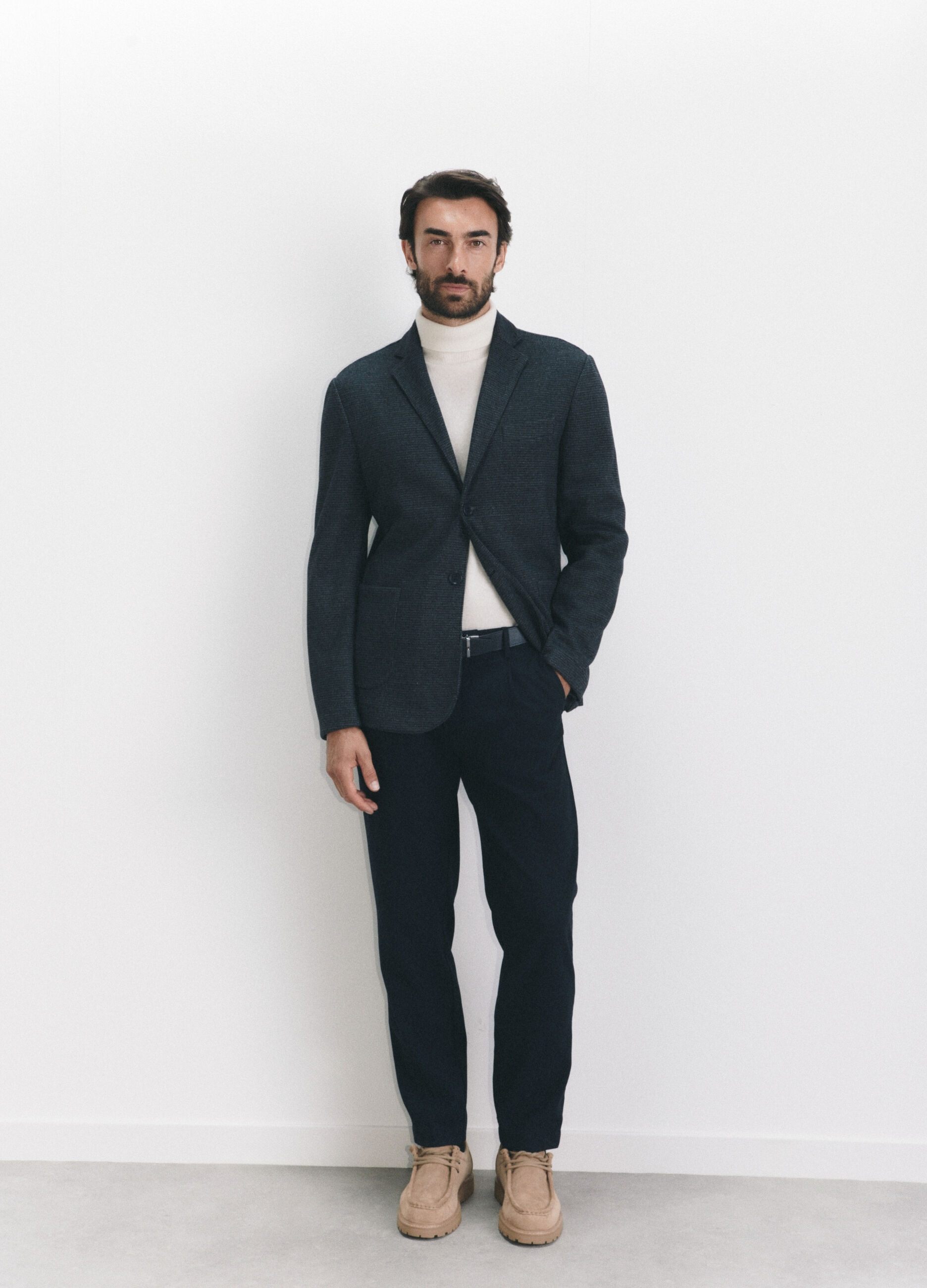 Blazer regular fit in viscosa stretch uomo_4