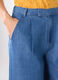 Pantaloni wide leg in denim di misto cotone donna_2