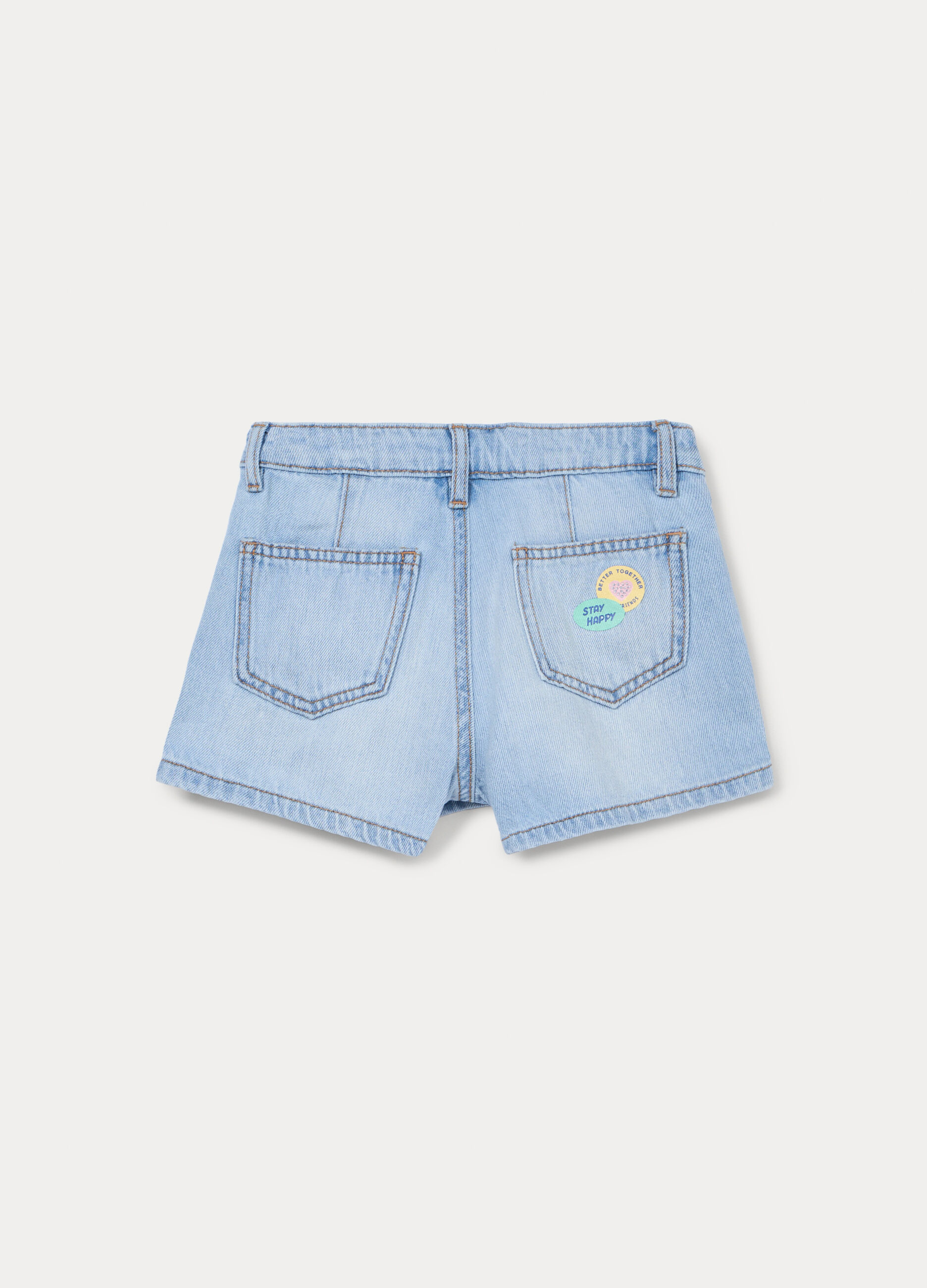 Gonna pantalone in denim misto cotone bambina_1