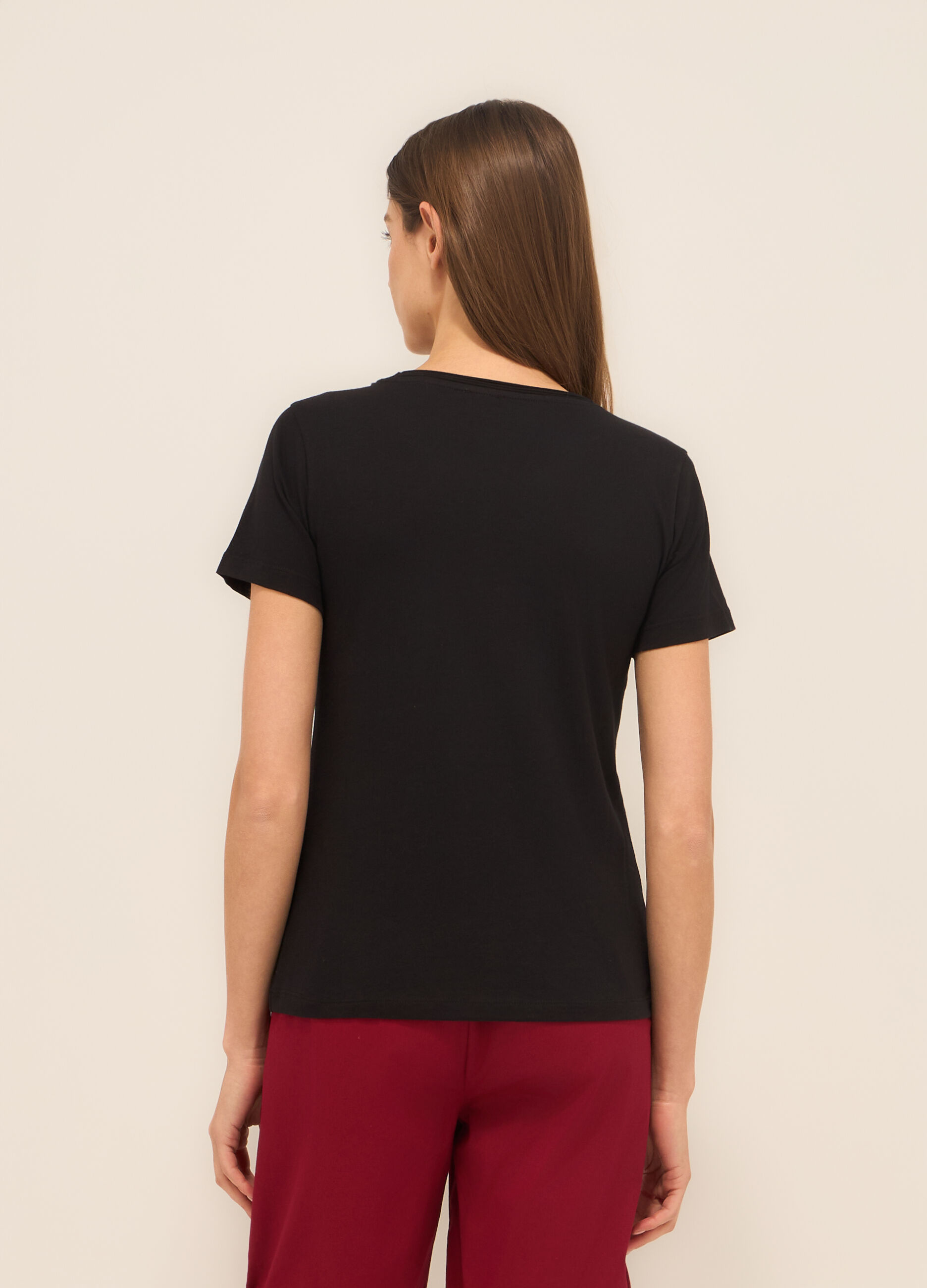 T-shirt in jersey di puro cotone donna_1