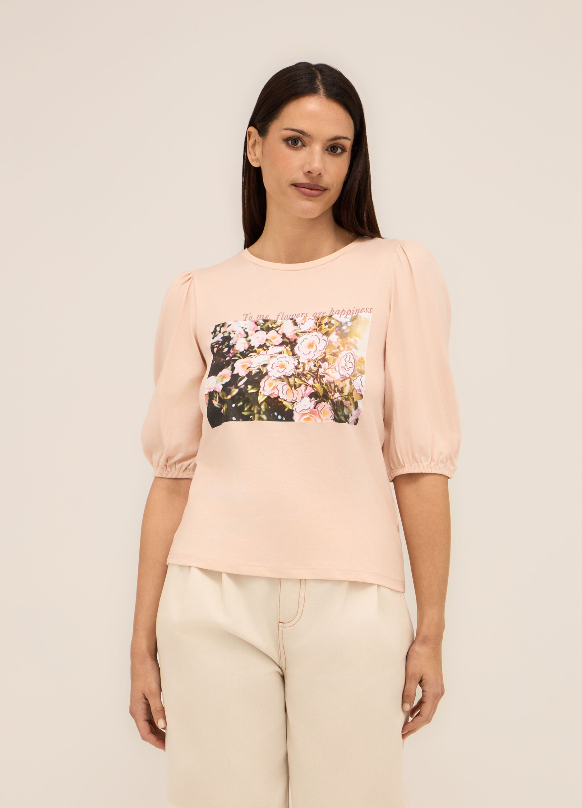 T-shirt in puro cotone donna_0