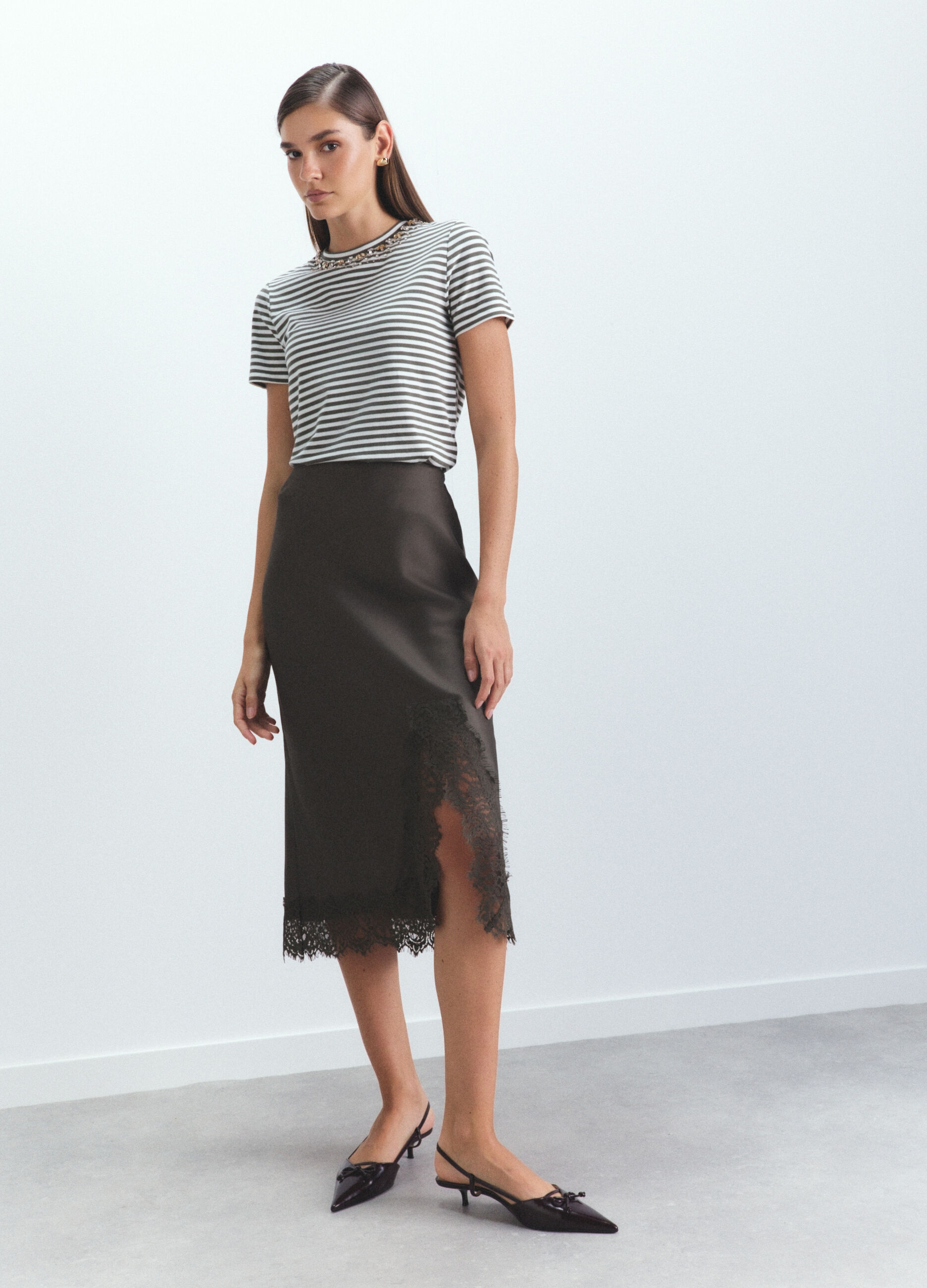 T-shirt girocollo stretch donna_0