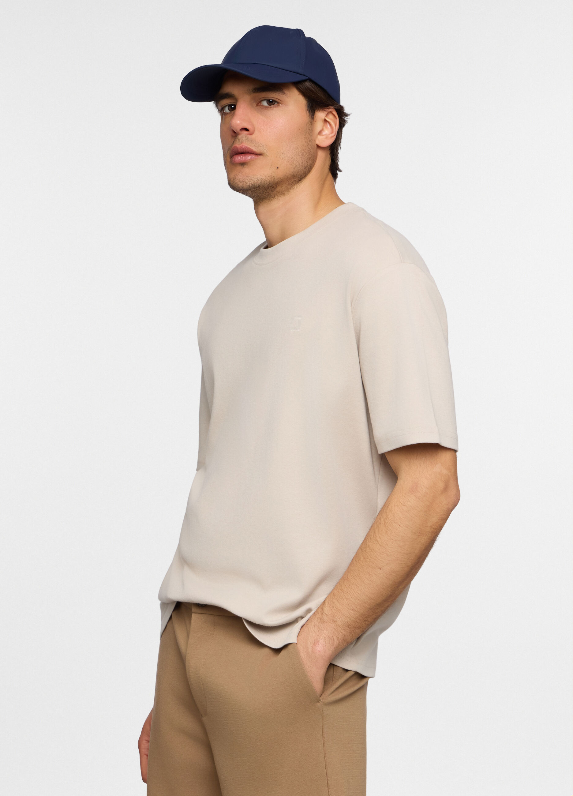 T-shirt girocollo oversize in cotone uomo_0