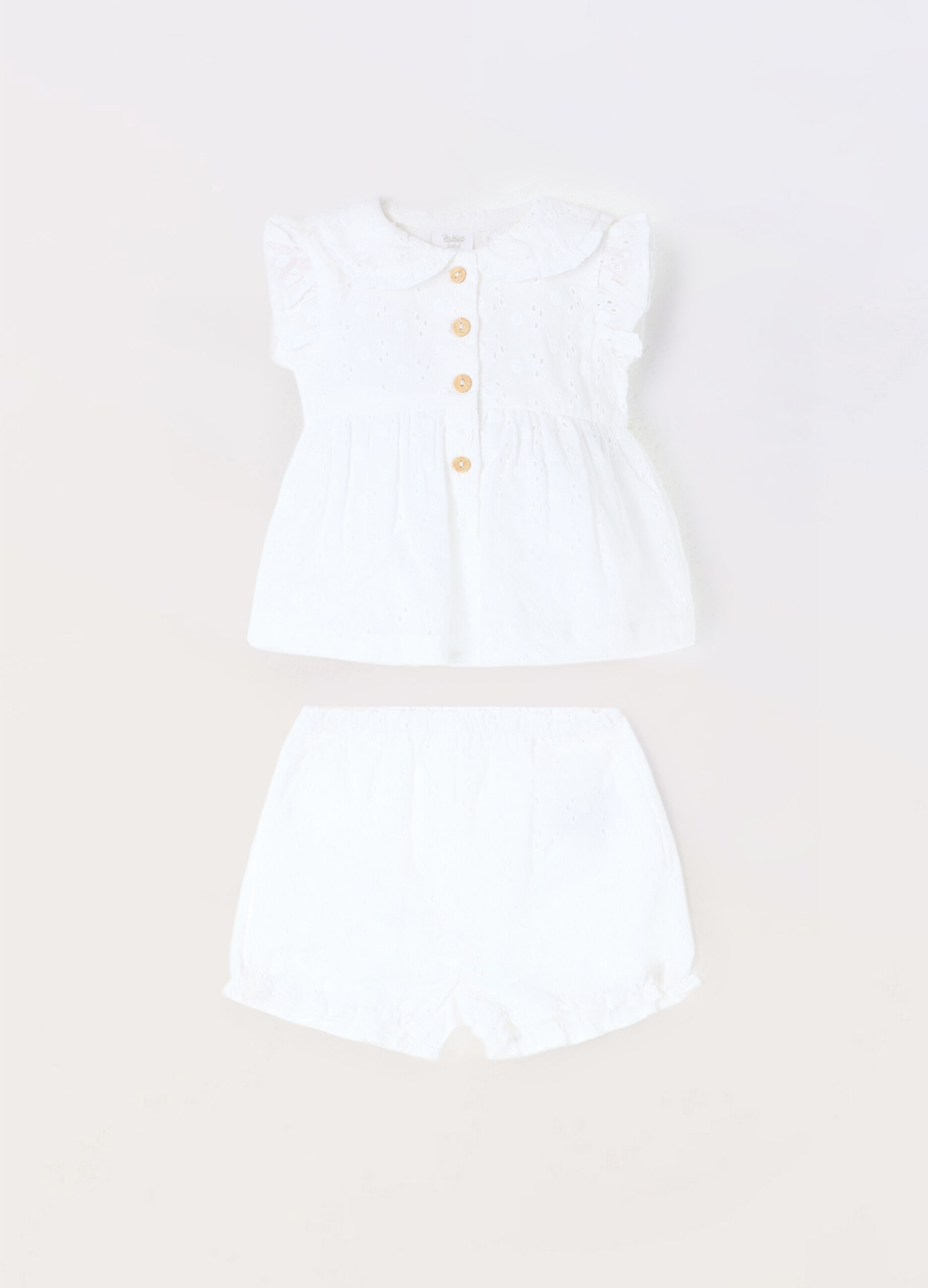 Set vestito + culotte in puro cotone sangallo neonata_0