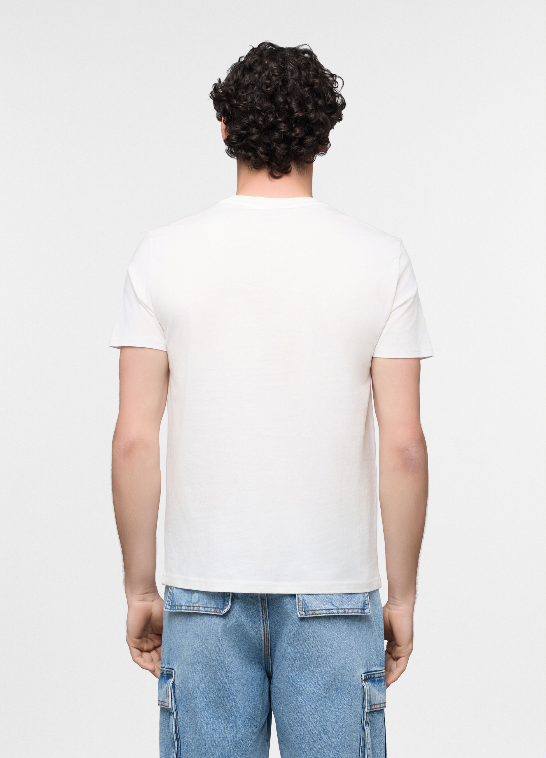 T-shirt in misto cotone con stampa uomo_1