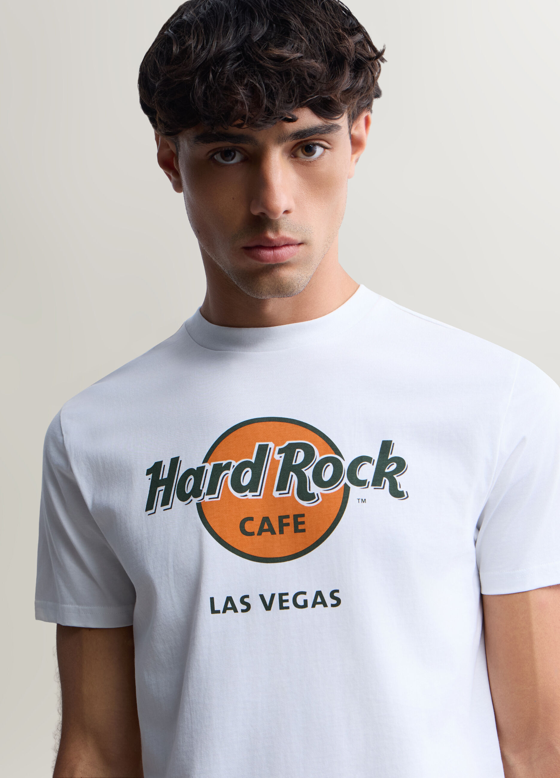 T-shirt girocollo in cotone con stampa Hard Rock Cafe uomo_2