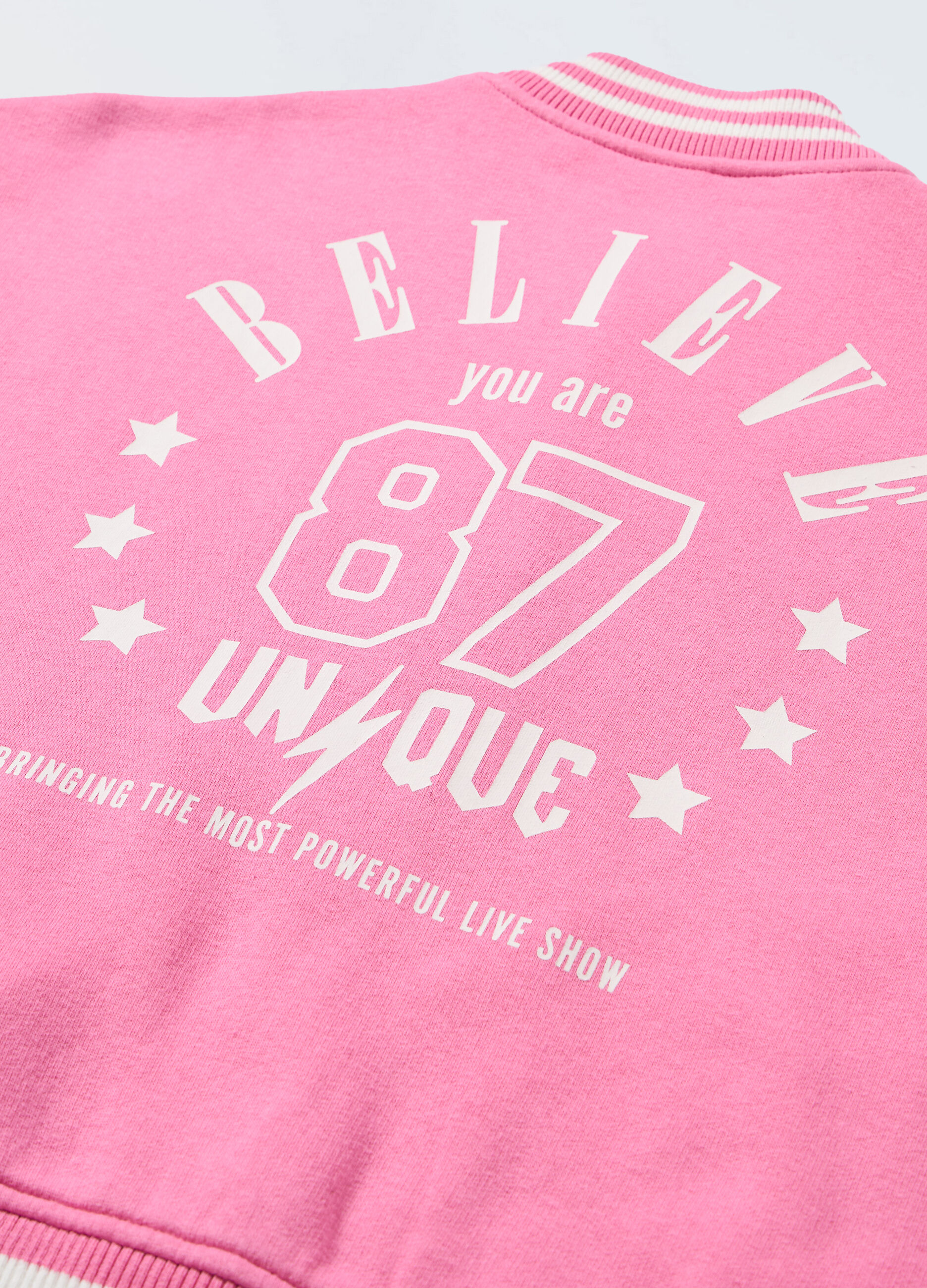 Felpa varsity in misto cotone ragazza_1