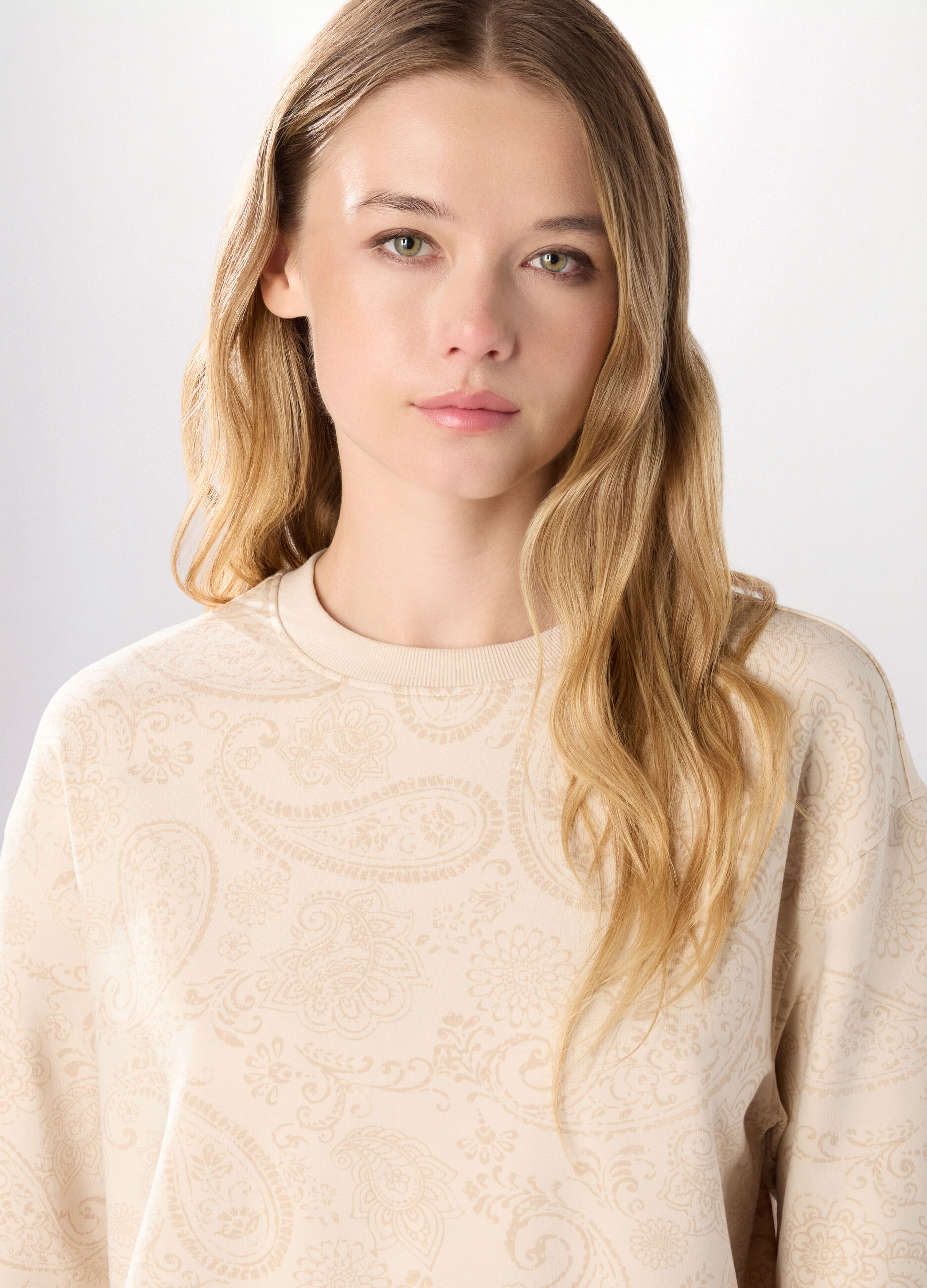 Felpa in french terry di cotone stretch donna_2
