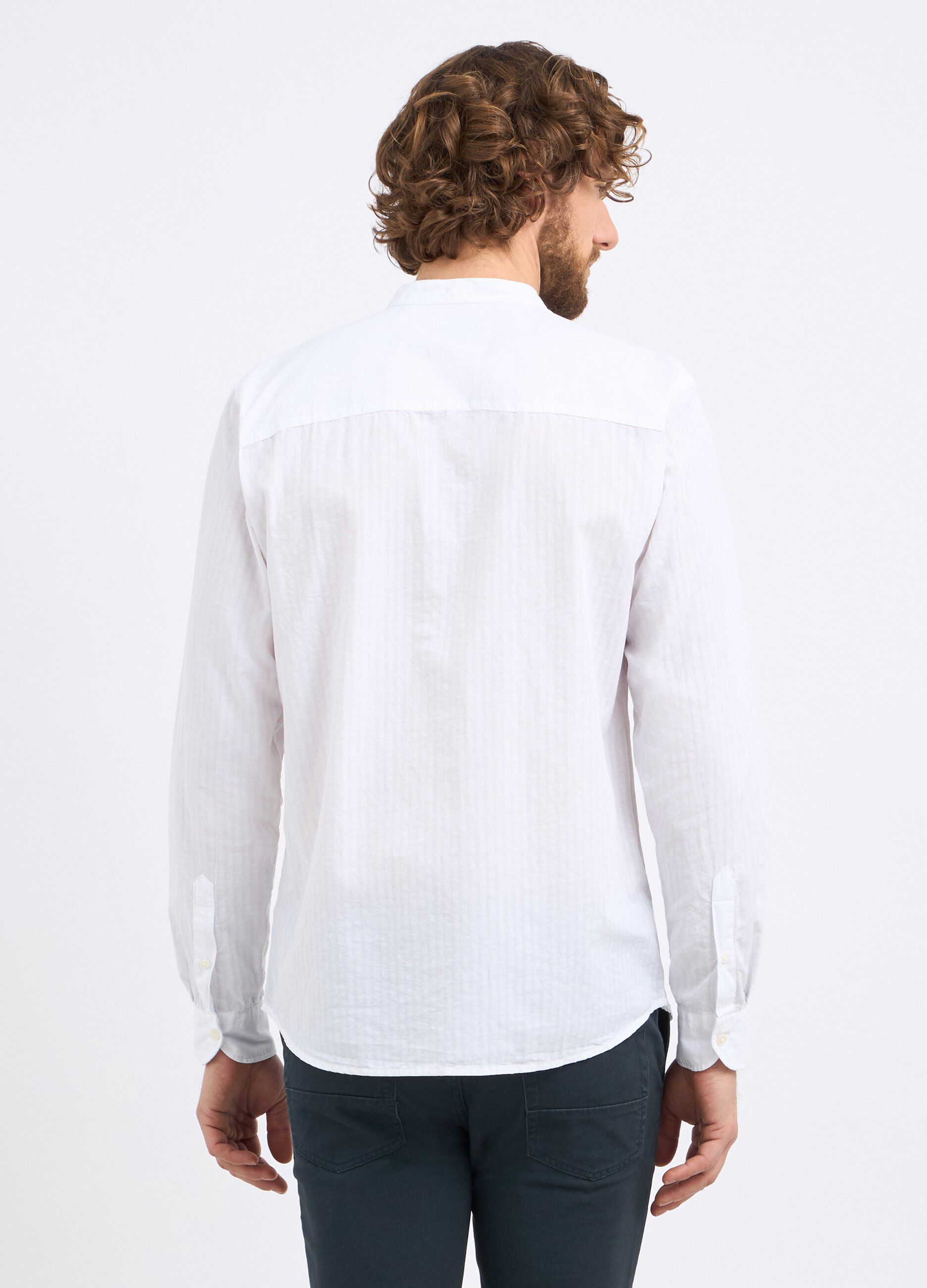 Camicia coreana in misto lino uomo_1