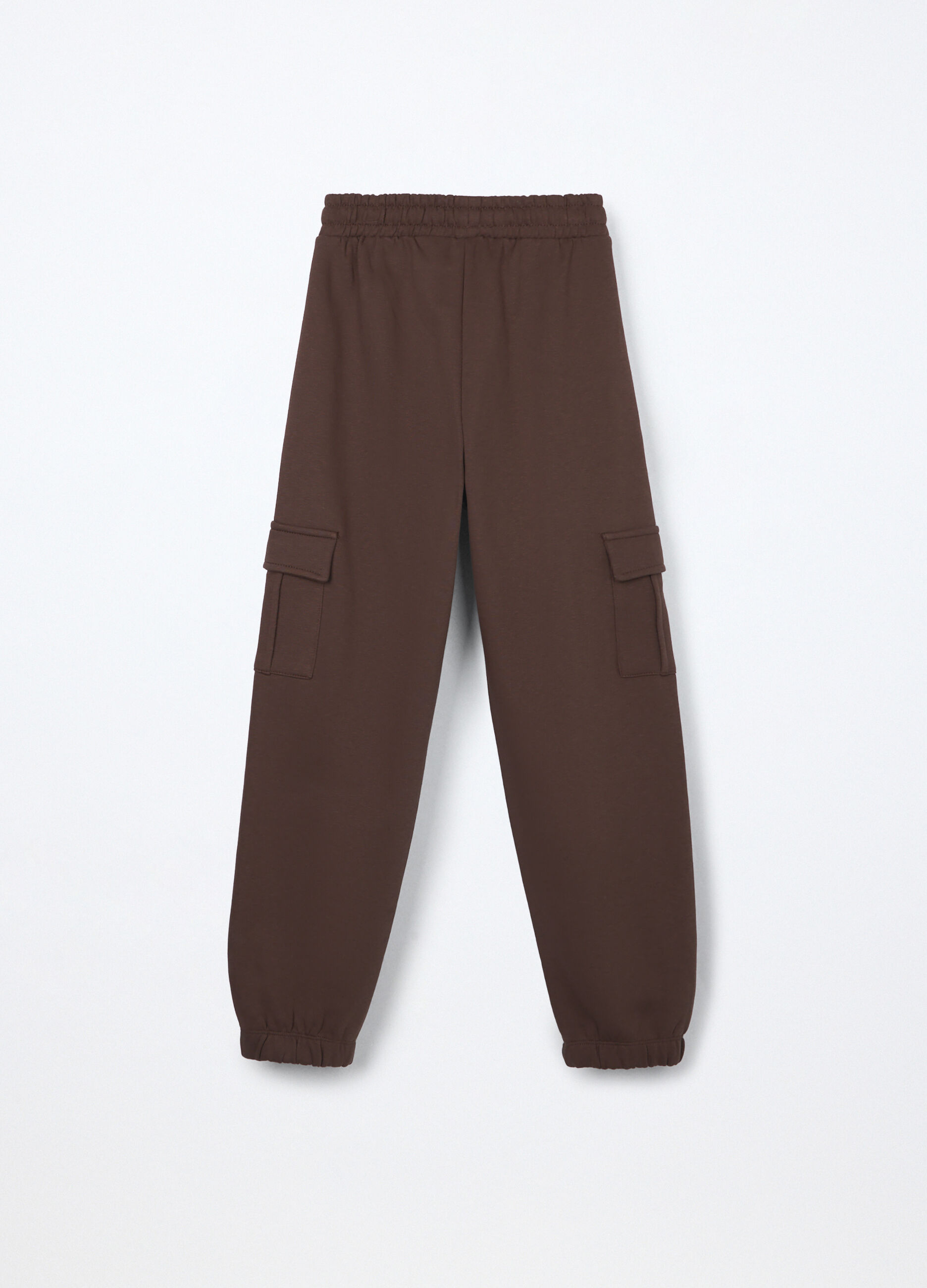 Jogger cargo in misto cotone fleece ragazza_1