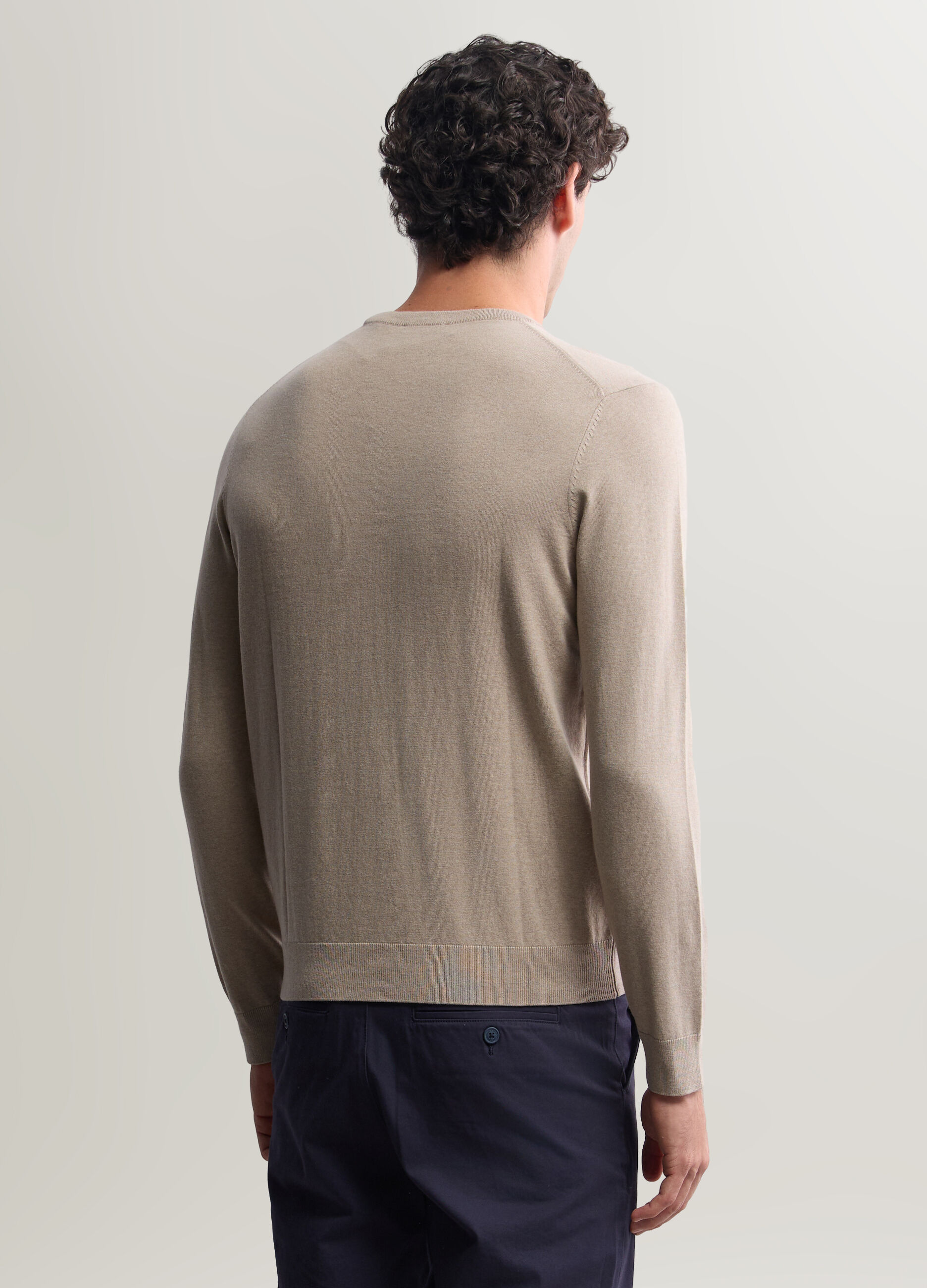 Maglione girocollo in misto cotone uomo_1