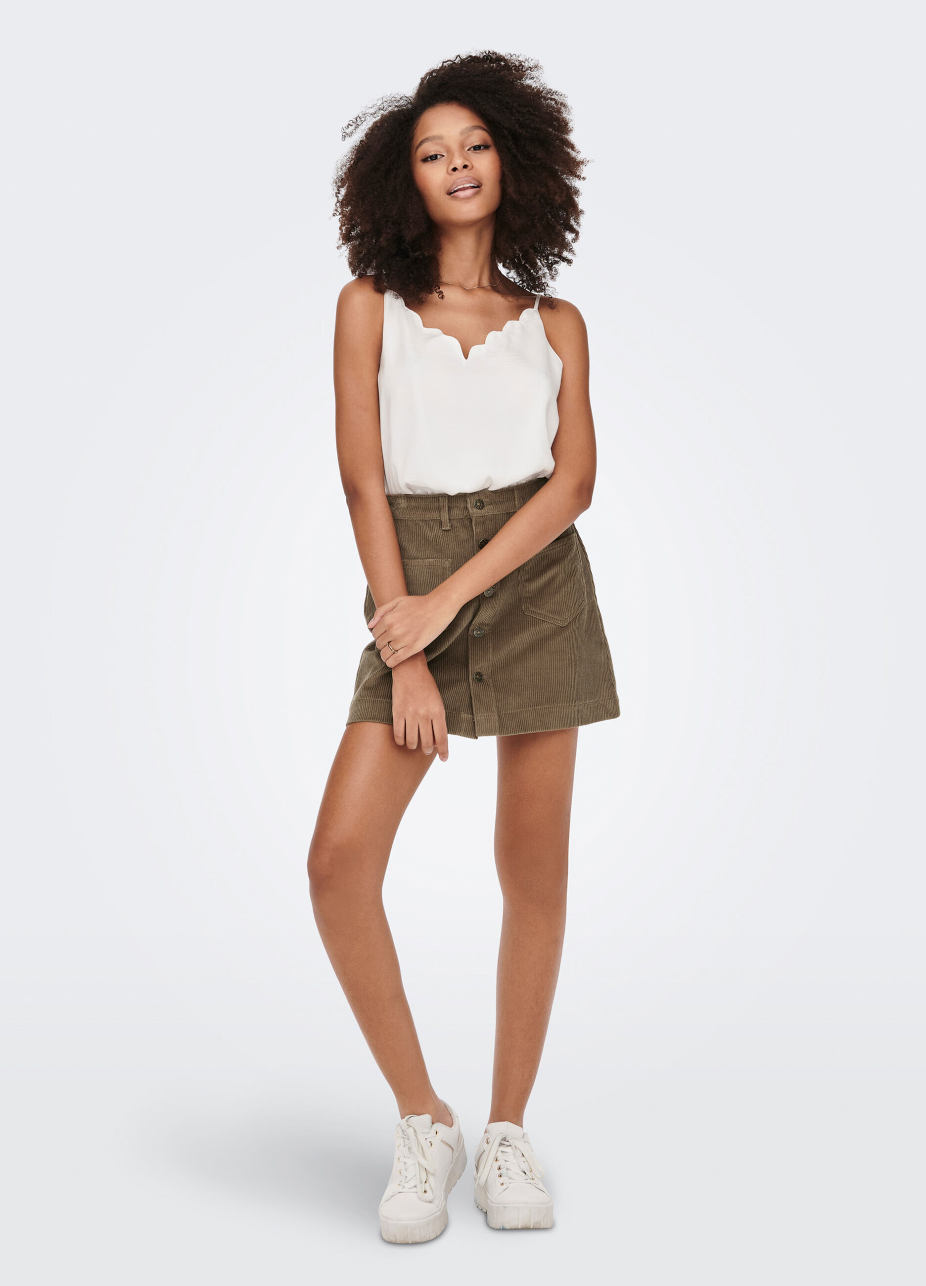 Minigonna in velluto a coste donna_2