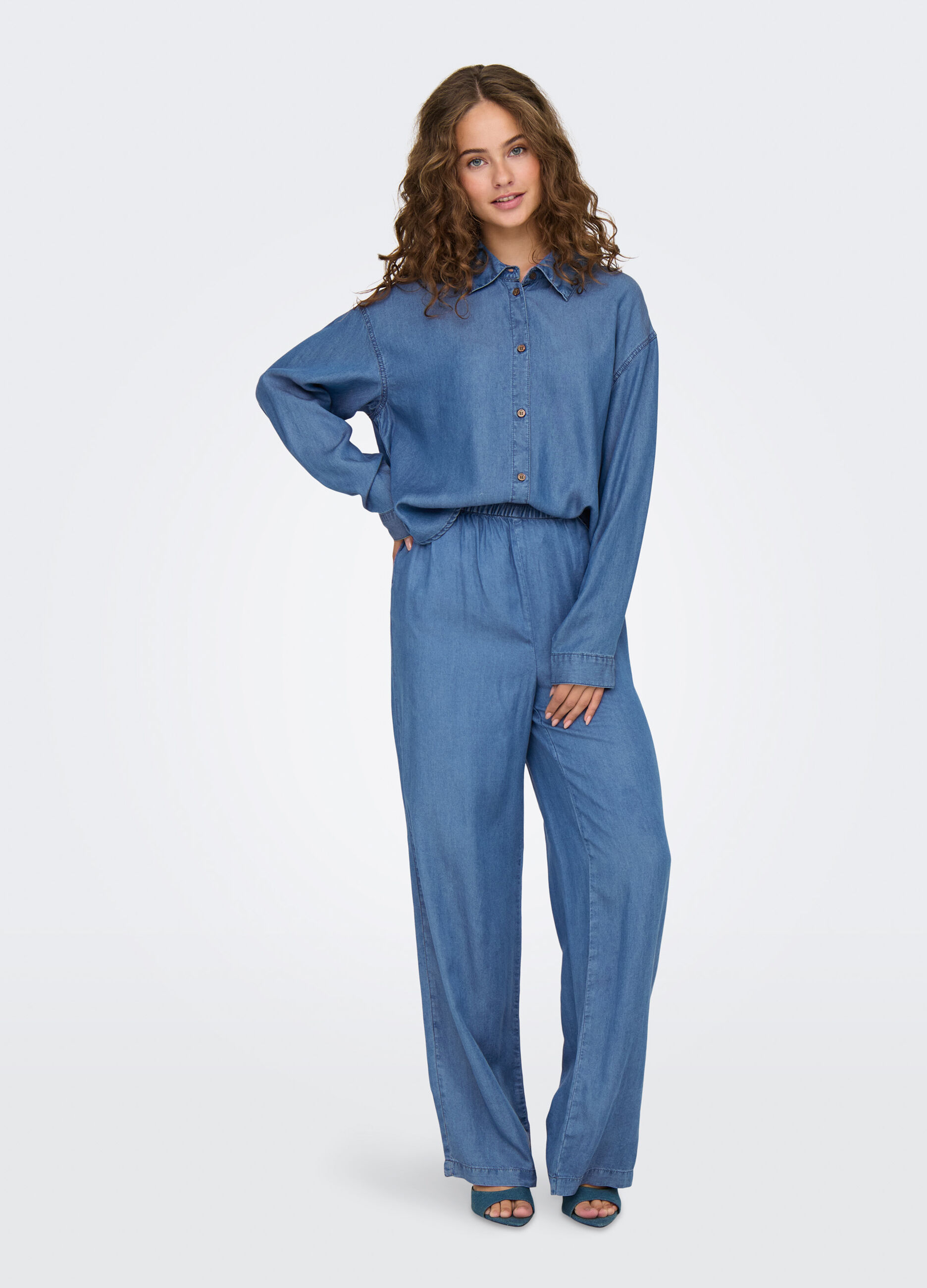 Pantaloni in chambray donna_0