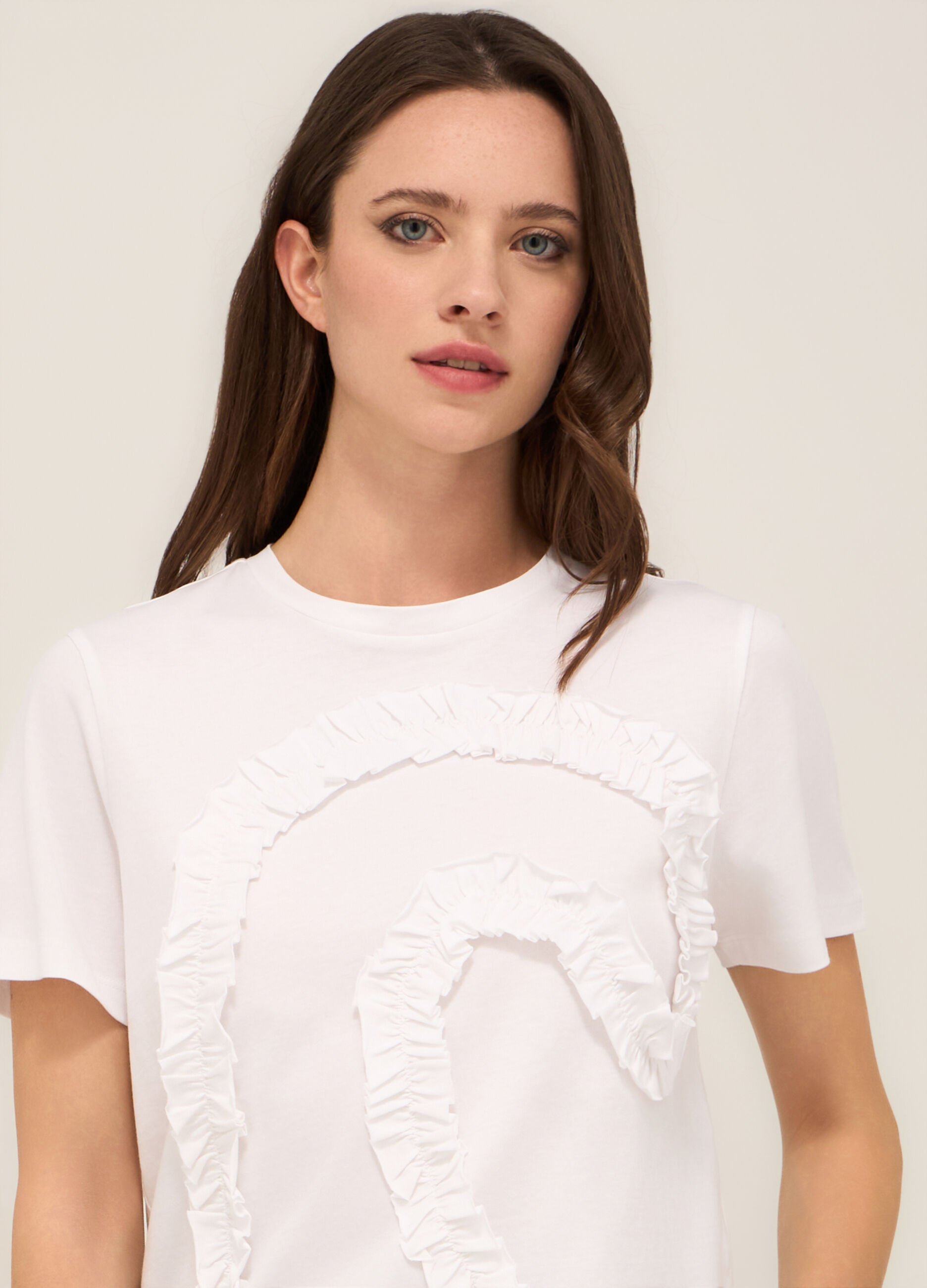T-shirt in jersey di cotone stretch donna_2