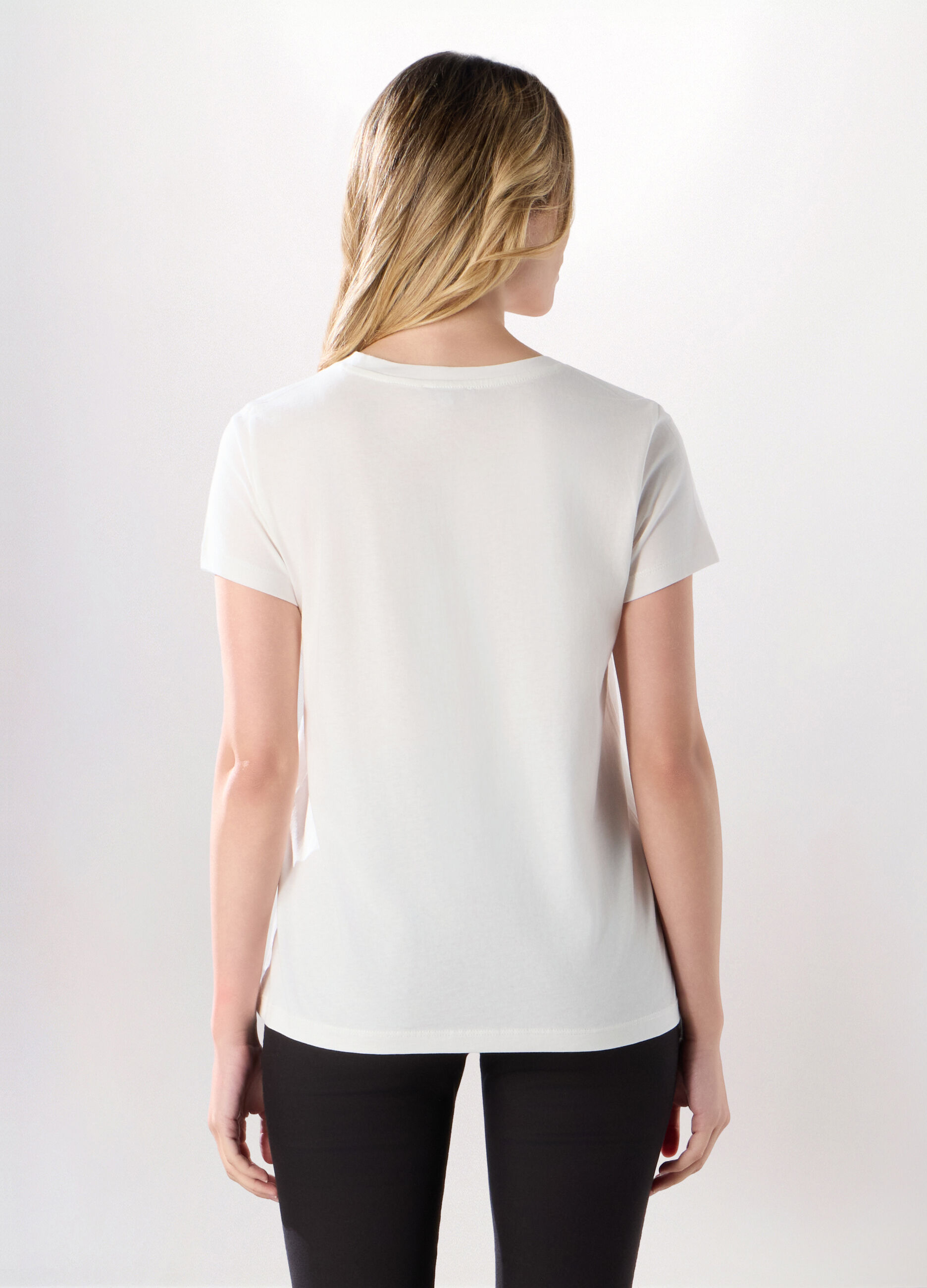 T-shirt in jersey di puro cotone donna_1