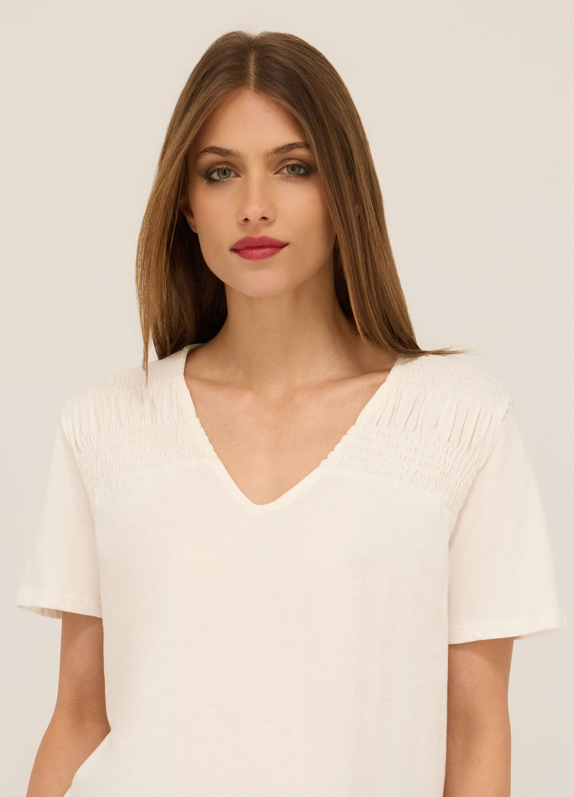 T-shirt in jersey di puro cotone donna_2