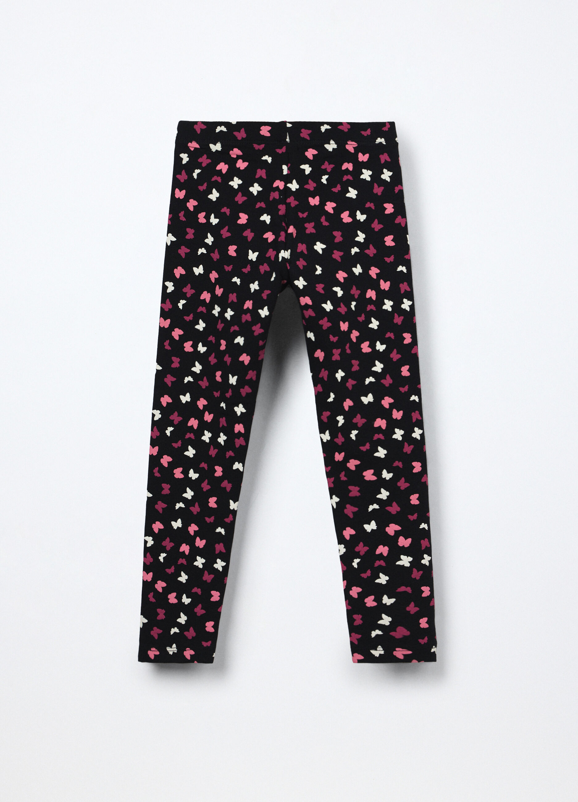 Leggings in french terry di cotone stretch bambina_1
