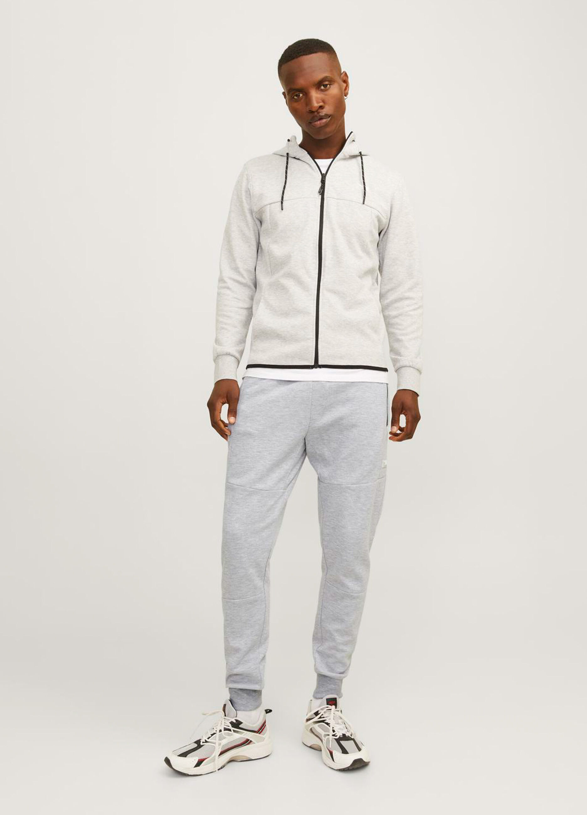 Jogger slim fit in cotone mélange uomo_0