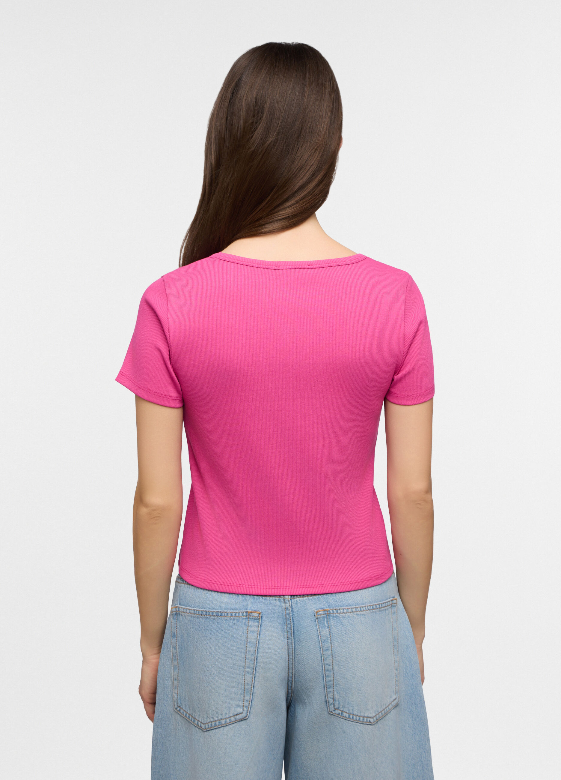 T-shirt con scollo rotondo fitted donna_1