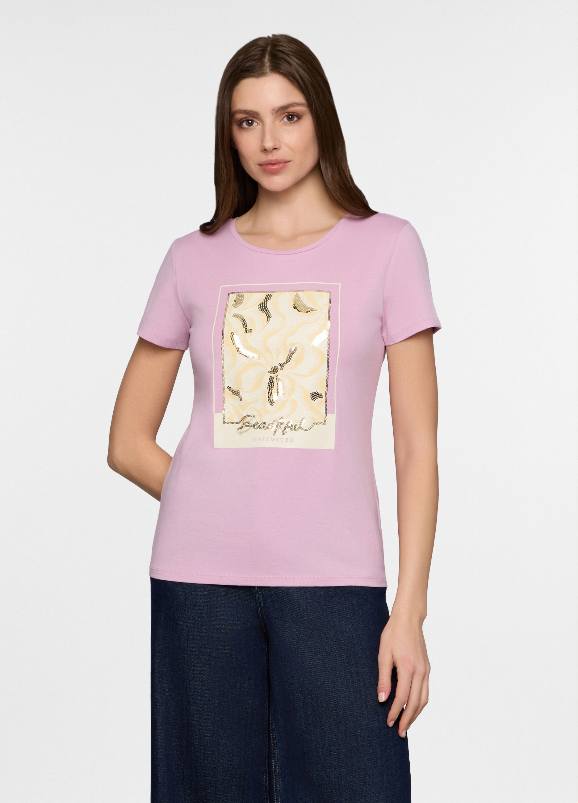 T-shirt girocollo donna _0