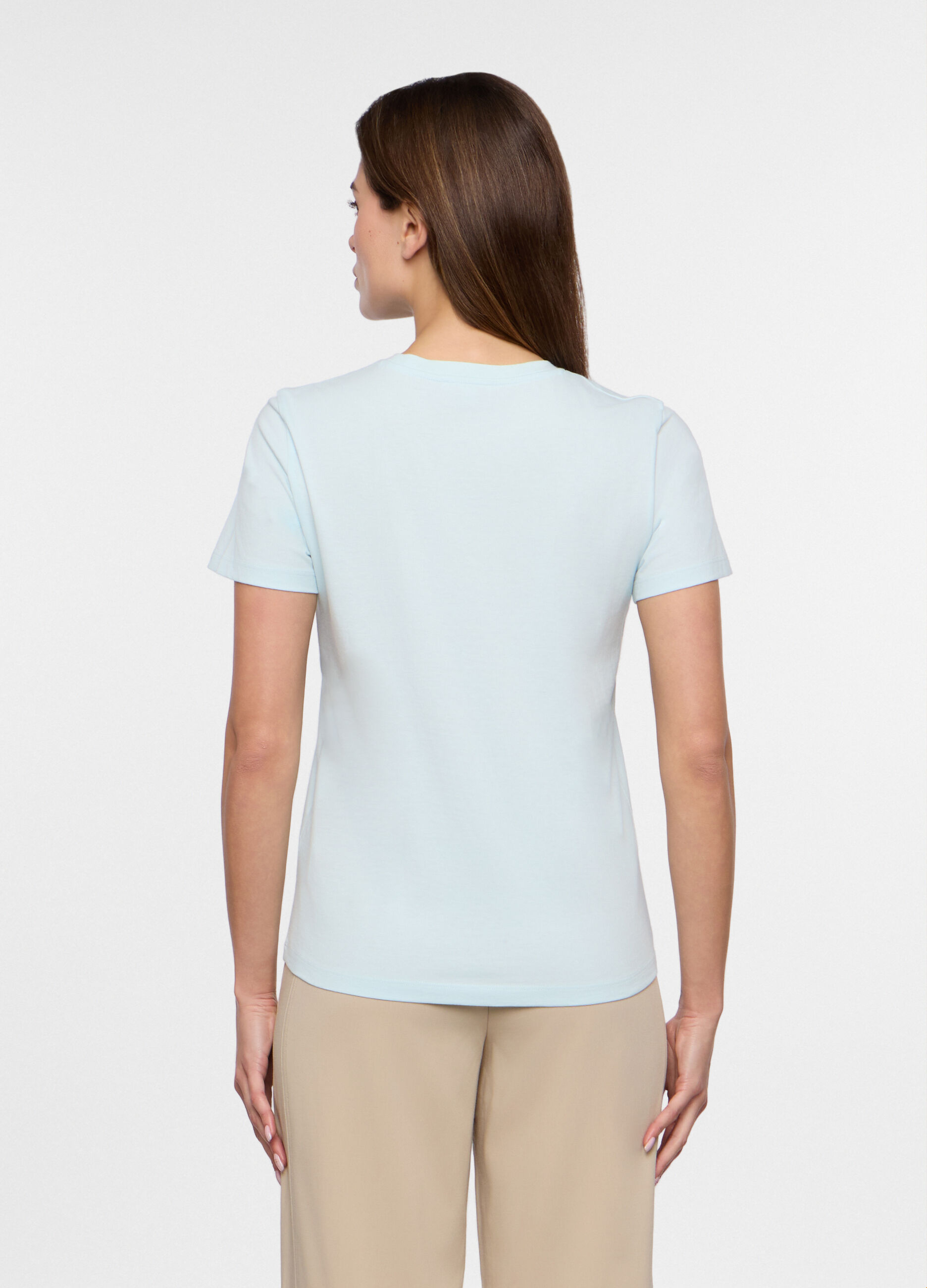 T-shirt in jersey di puro cotone donna_1