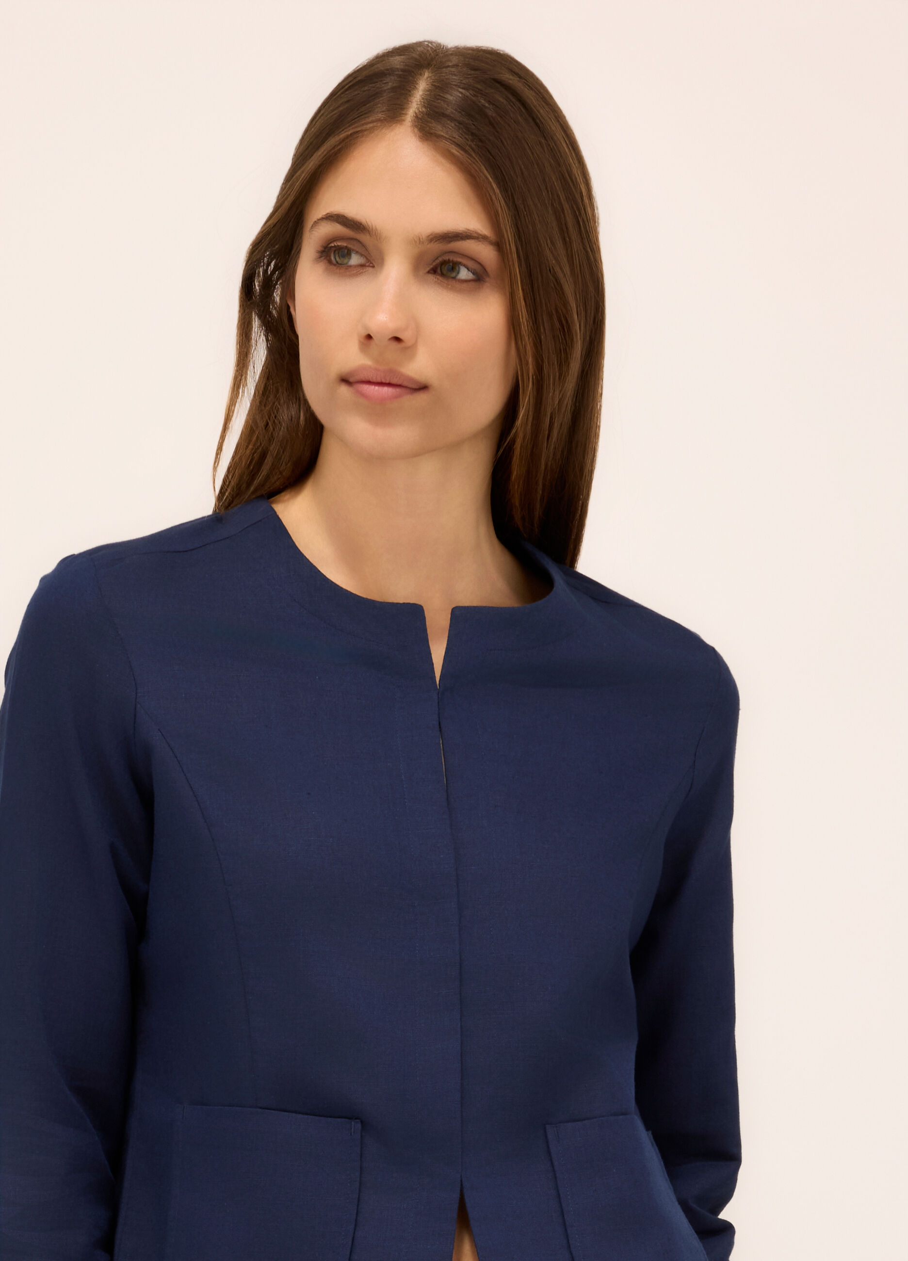 Giacca misto lino donna_2