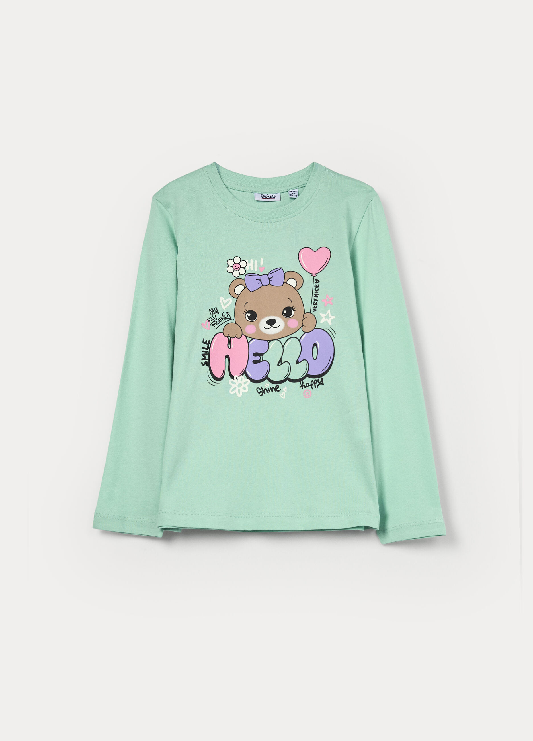 T-shirt in jersey di puro cotone bambina_0