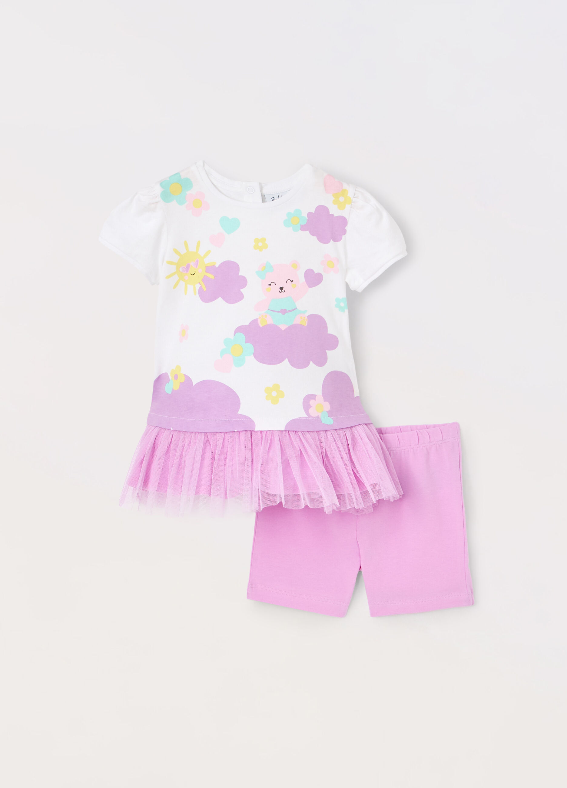 Jogging set in jersey di puro cotone neonata_0