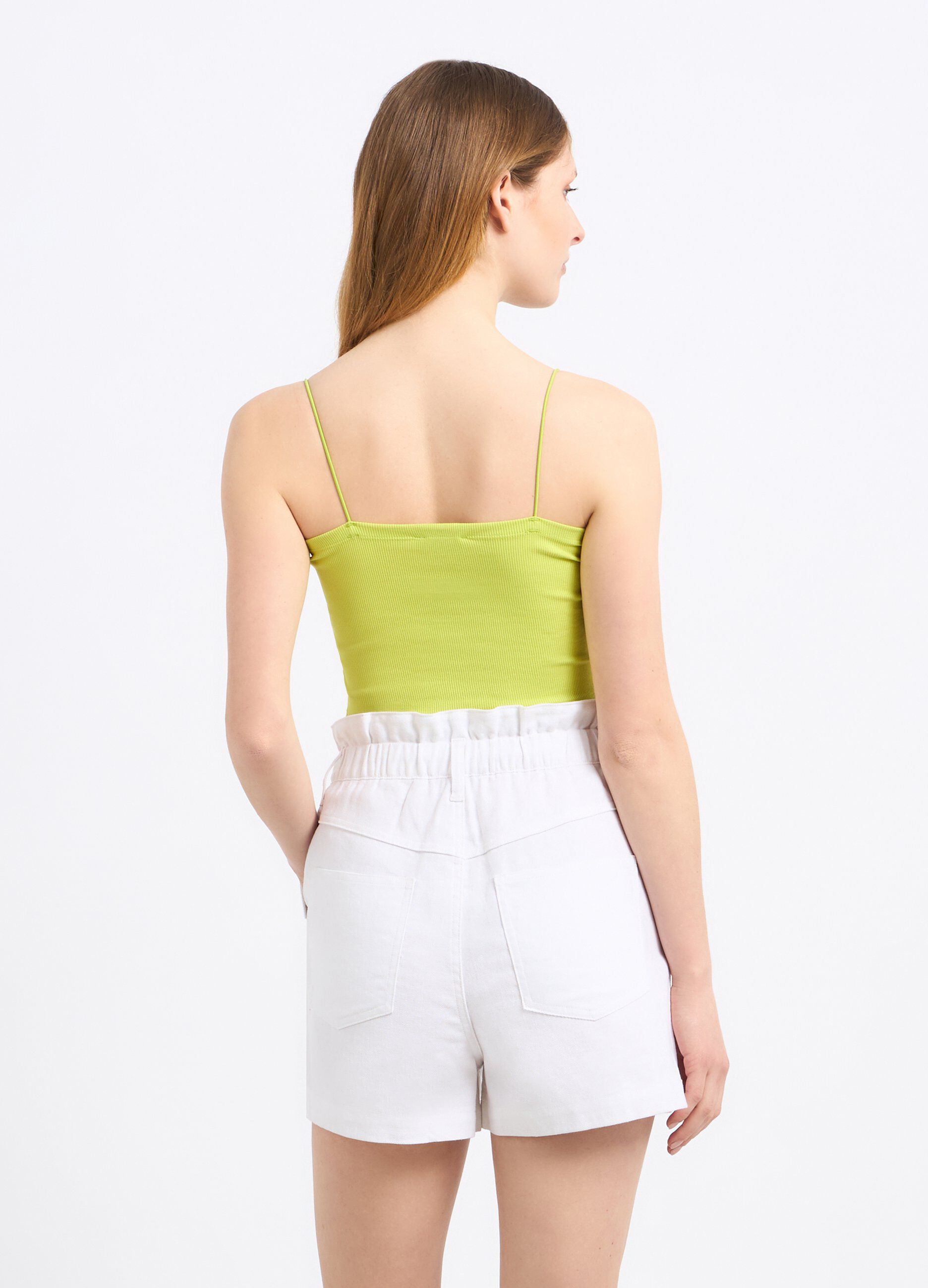 Top a fascia in costina di cotone stretch donna_1