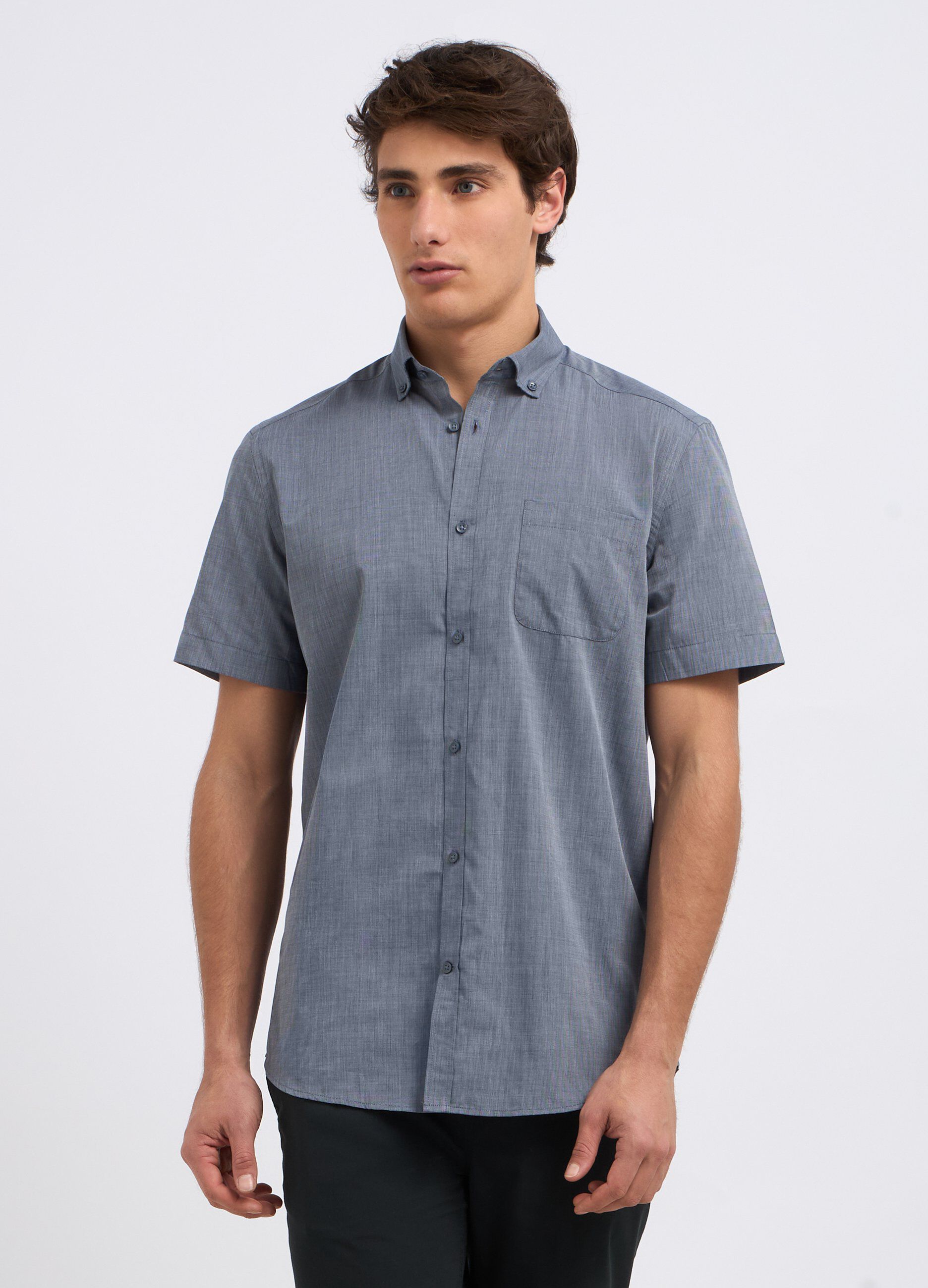 Camicia in misto cotone uomo_0