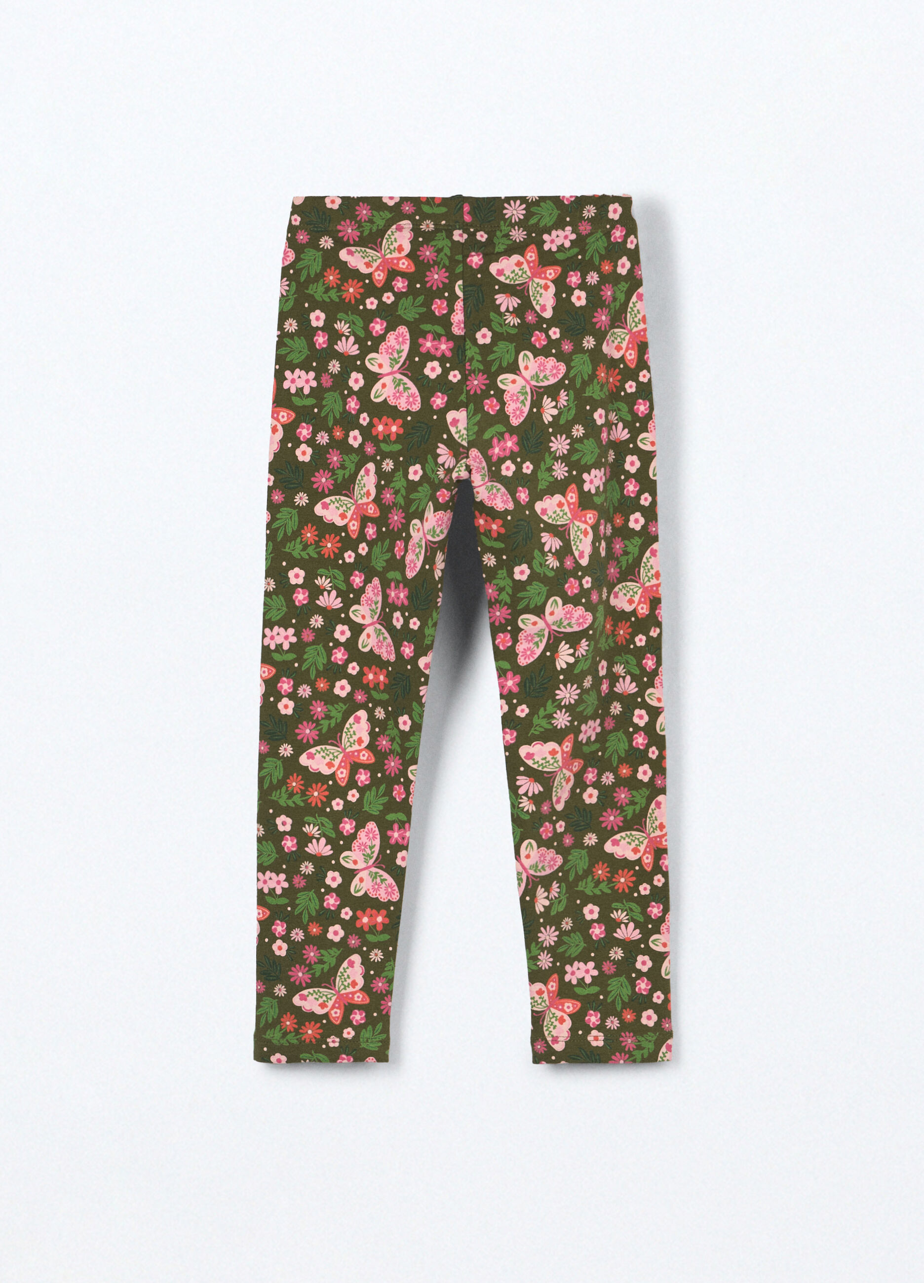 Leggings in french terry di cotone stretch bambina_1