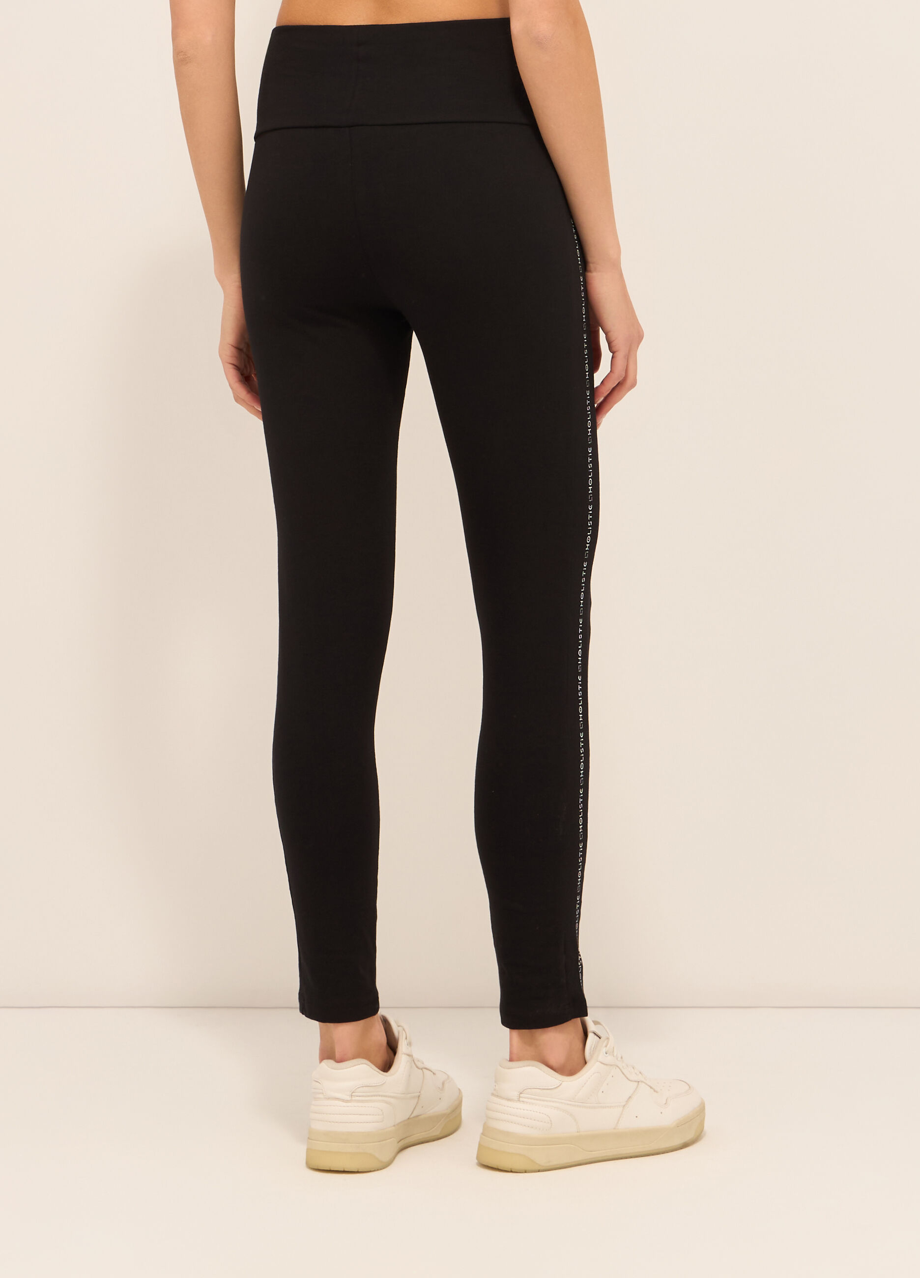 Leggings in jersey di cotone stretch donna 