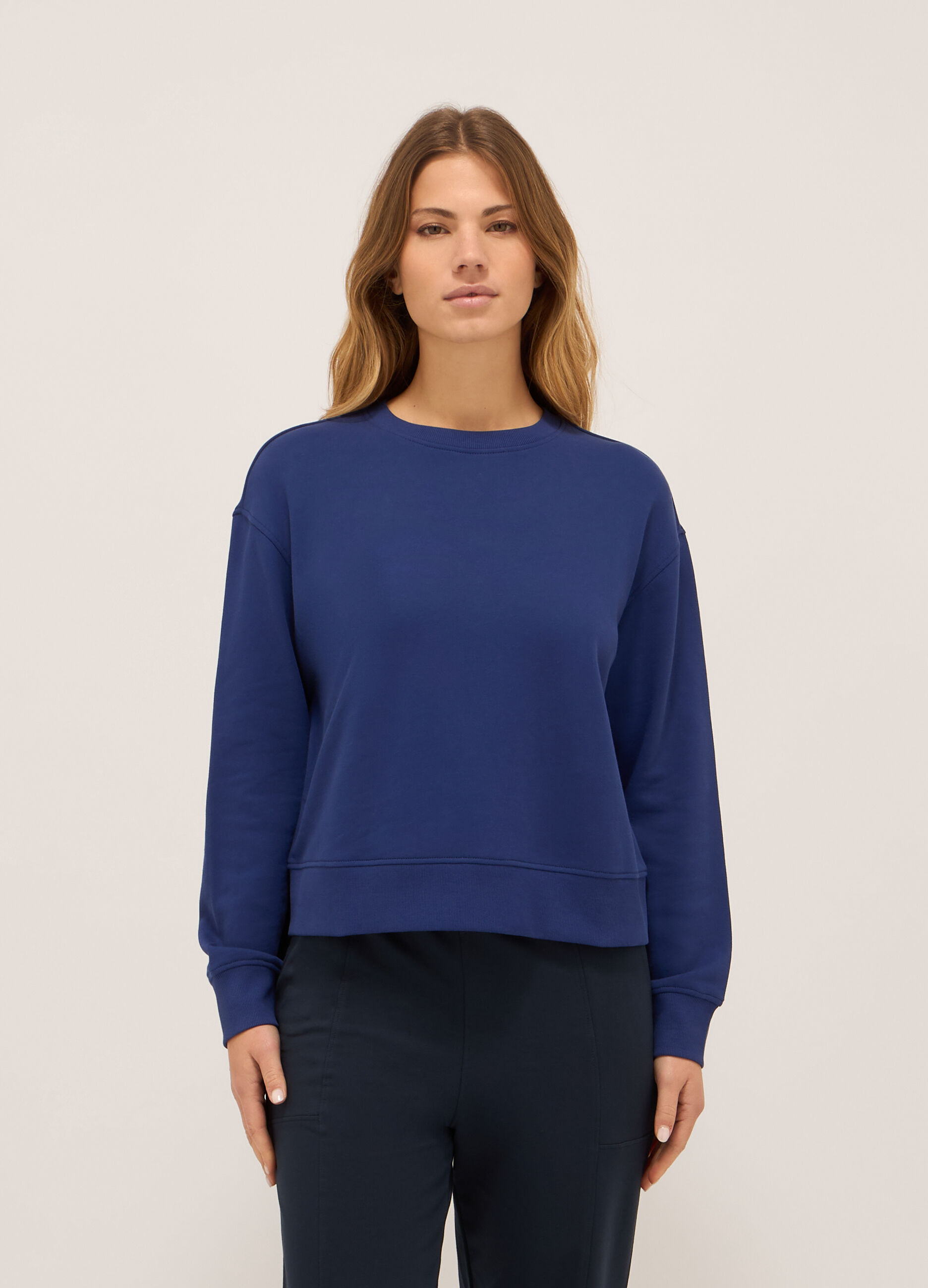 Felpa in french terry di puro cotone donna_0